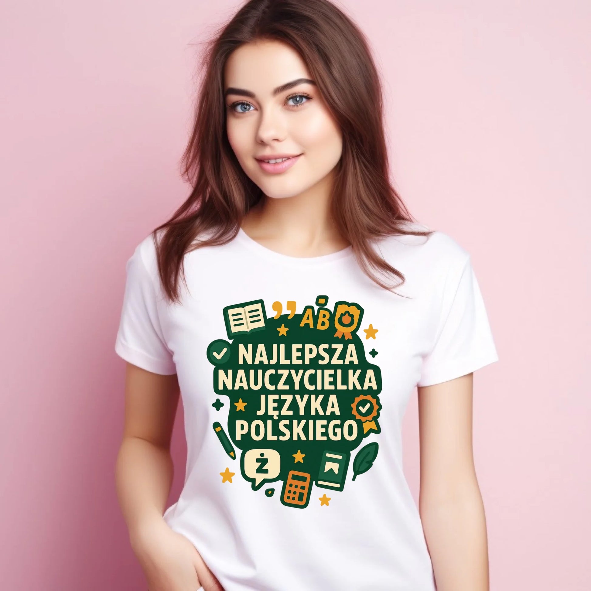 Koszulka damska dla nauczycielki - Najlepsza nauczycielka języka polskiego N75 - StoryCups.pl