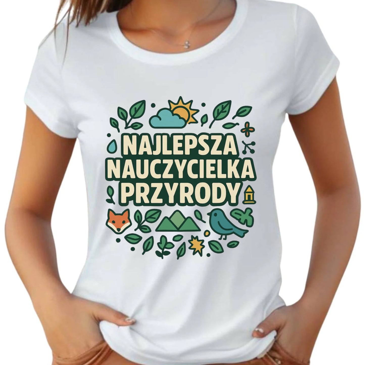 Koszulka damska dla nauczycielki - Najlepsza nauczycielka przyrody N64 - StoryCups.pl