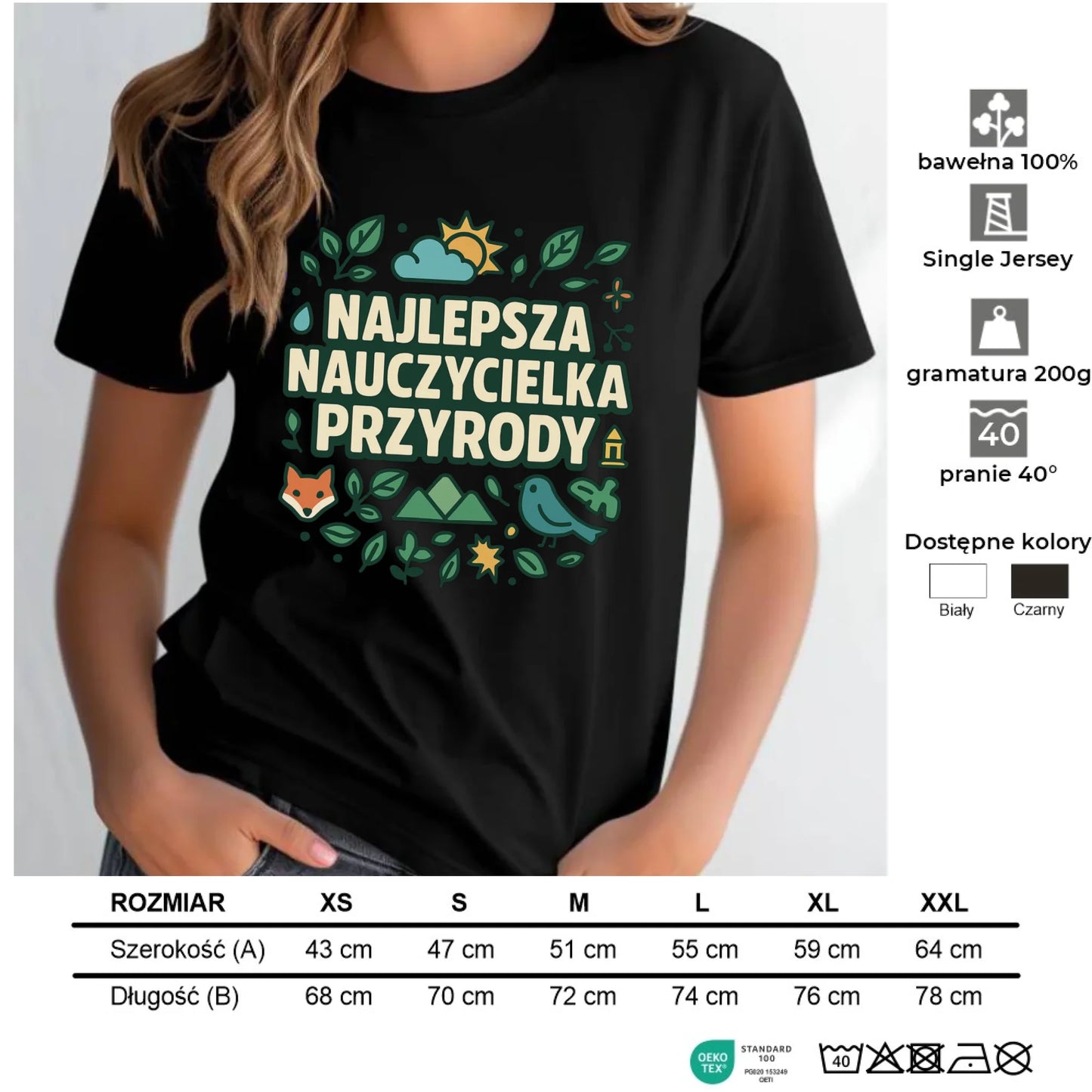 Koszulka damska dla nauczycielki - Najlepsza nauczycielka przyrody N64 - StoryCups.pl