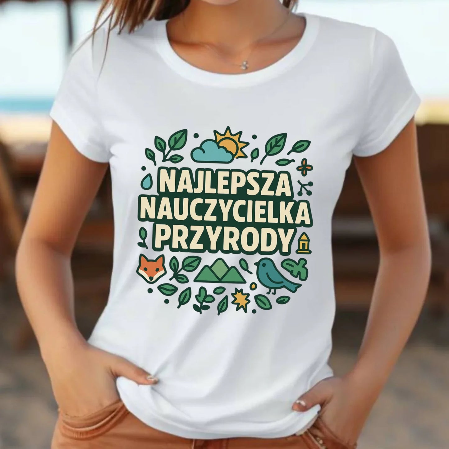 Koszulka damska dla nauczycielki - Najlepsza nauczycielka przyrody N64 - StoryCups.pl