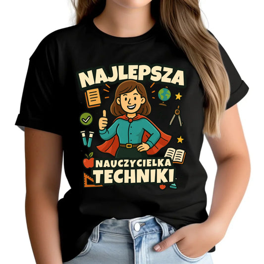 Koszulka damska dla nauczycielki - Najlepsza nauczycielka techniki N76 - StoryCups.pl