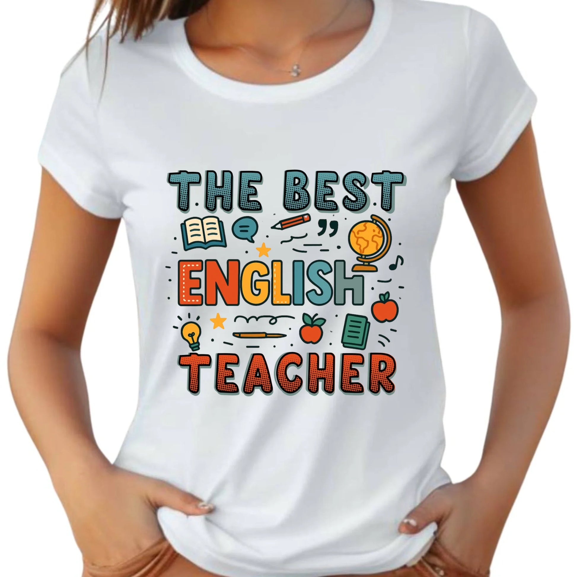 Koszulka damska dla nauczycielki angielskiego - The best english teacher N53 - StoryCups.pl