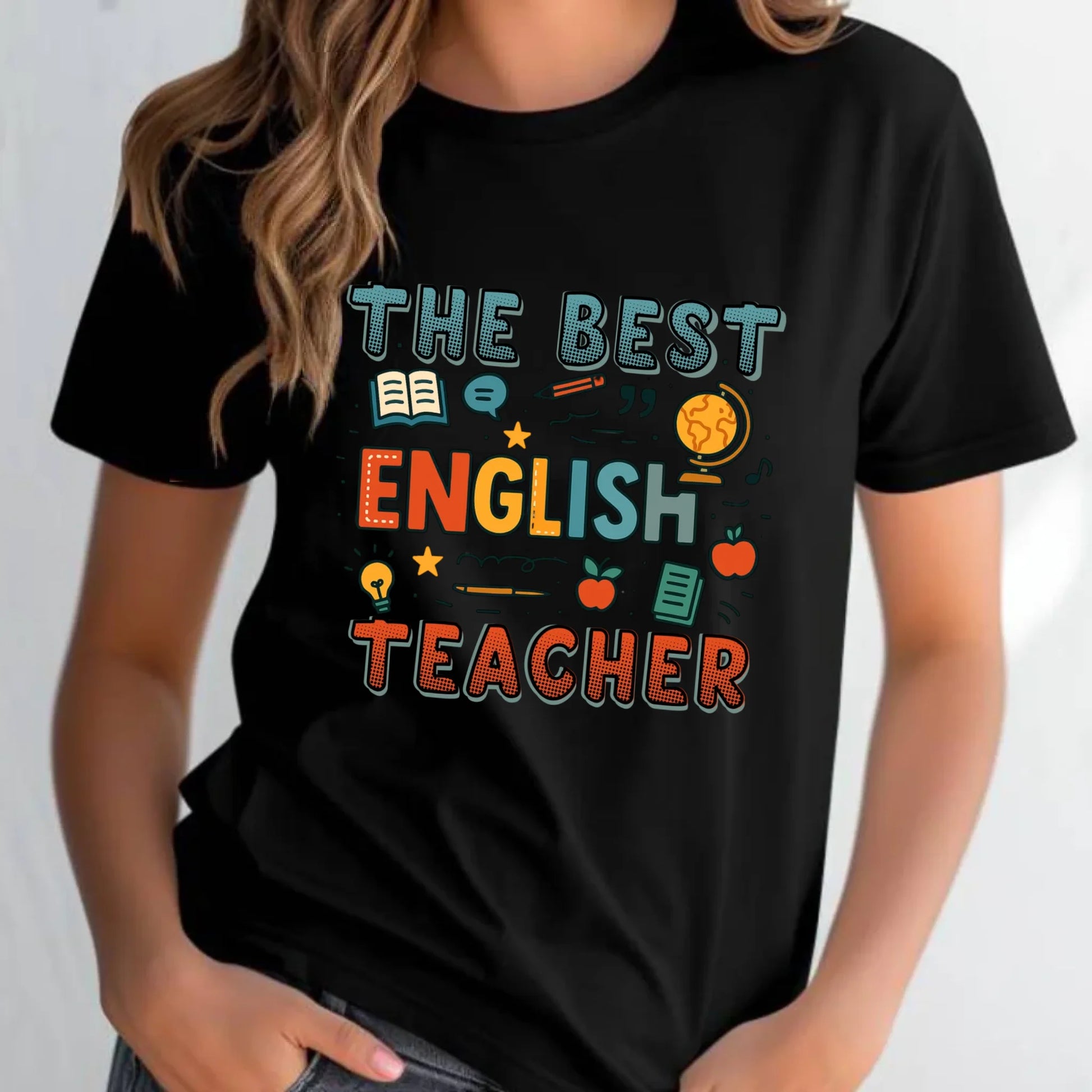 Koszulka damska dla nauczycielki angielskiego - The best english teacher N53 - StoryCups.pl