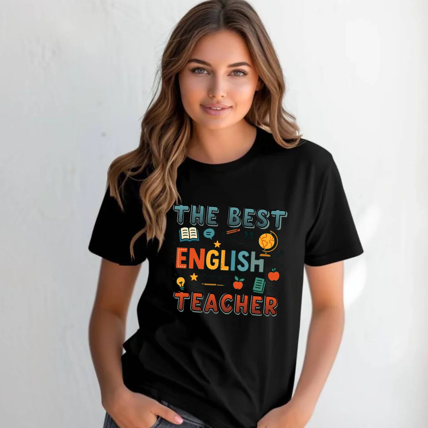 Koszulka damska dla nauczycielki angielskiego - The best english teacher N53 - StoryCups.pl