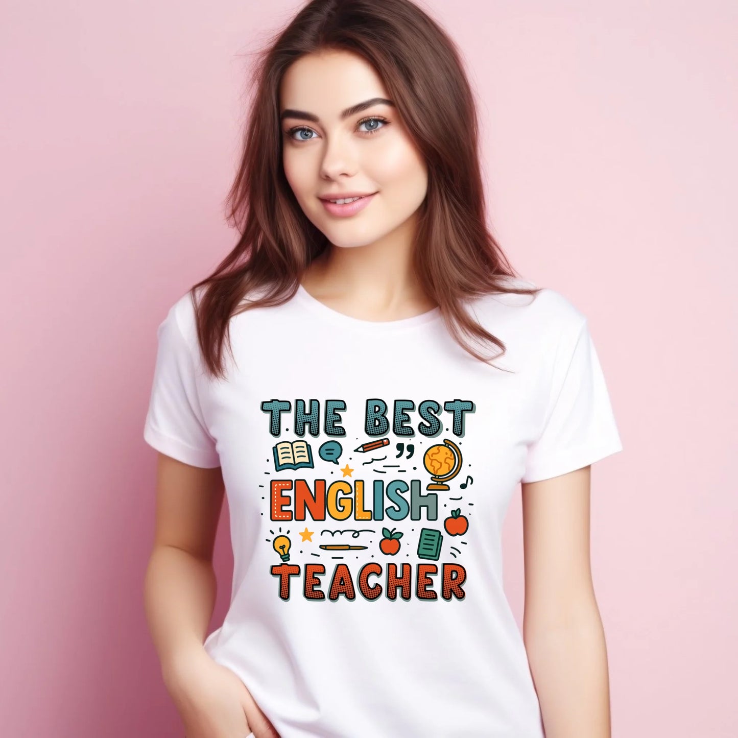 Koszulka damska dla nauczycielki angielskiego - The best english teacher N53 - StoryCups.pl