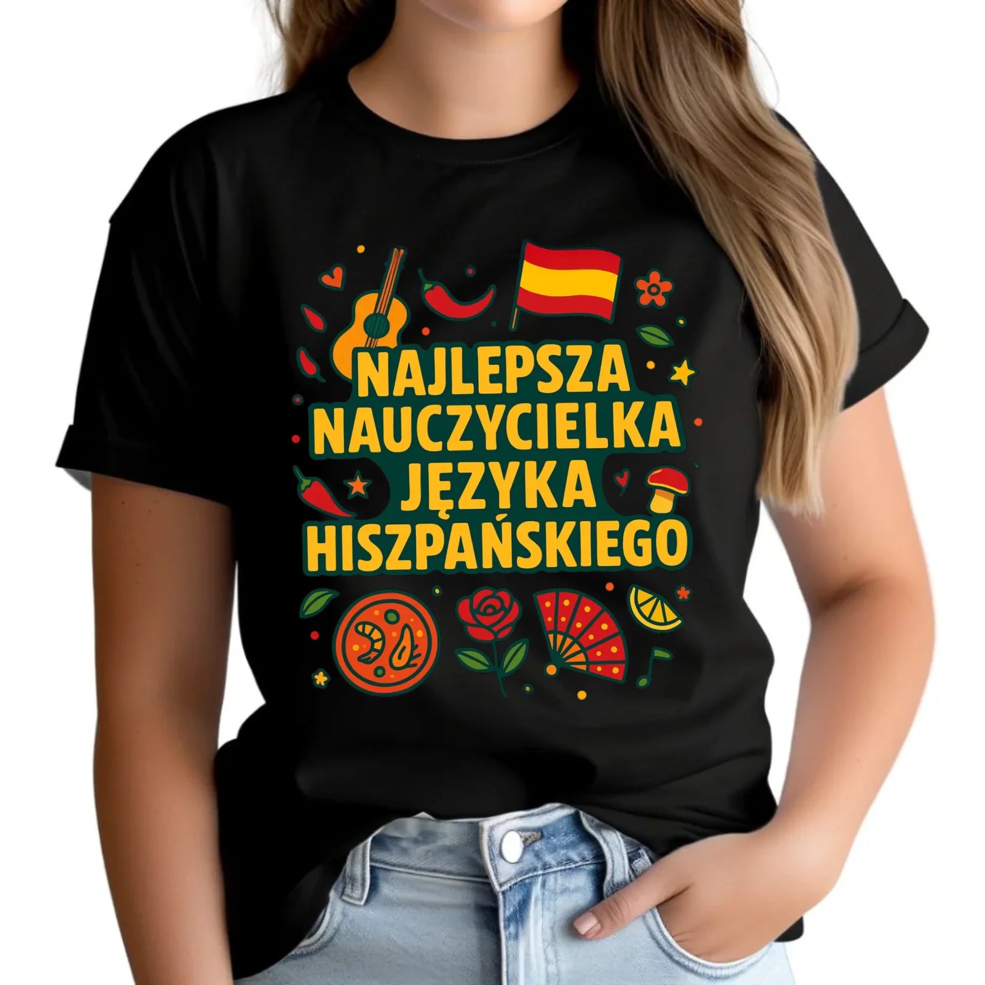 Koszulka damska dla nauczycielki - Najlepsza nauczycielka hiszpańskiego N55 - StoryCups.pl