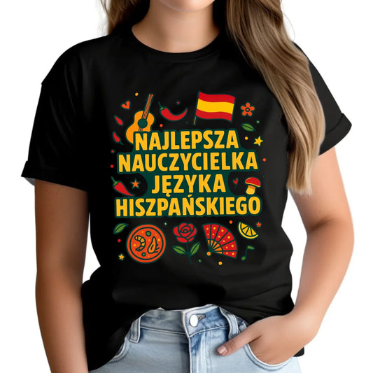 Koszulka damska dla nauczycielki - Najlepsza nauczycielka hiszpańskiego N55 - StoryCups.pl