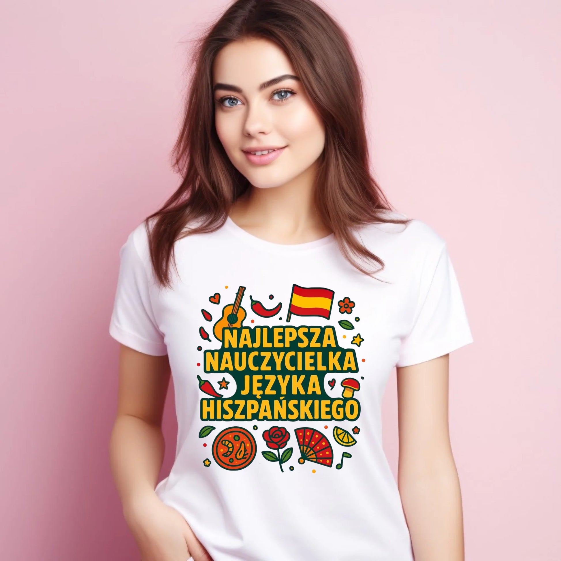 Koszulka damska dla nauczycielki - Najlepsza nauczycielka hiszpańskiego N55 - StoryCups.pl