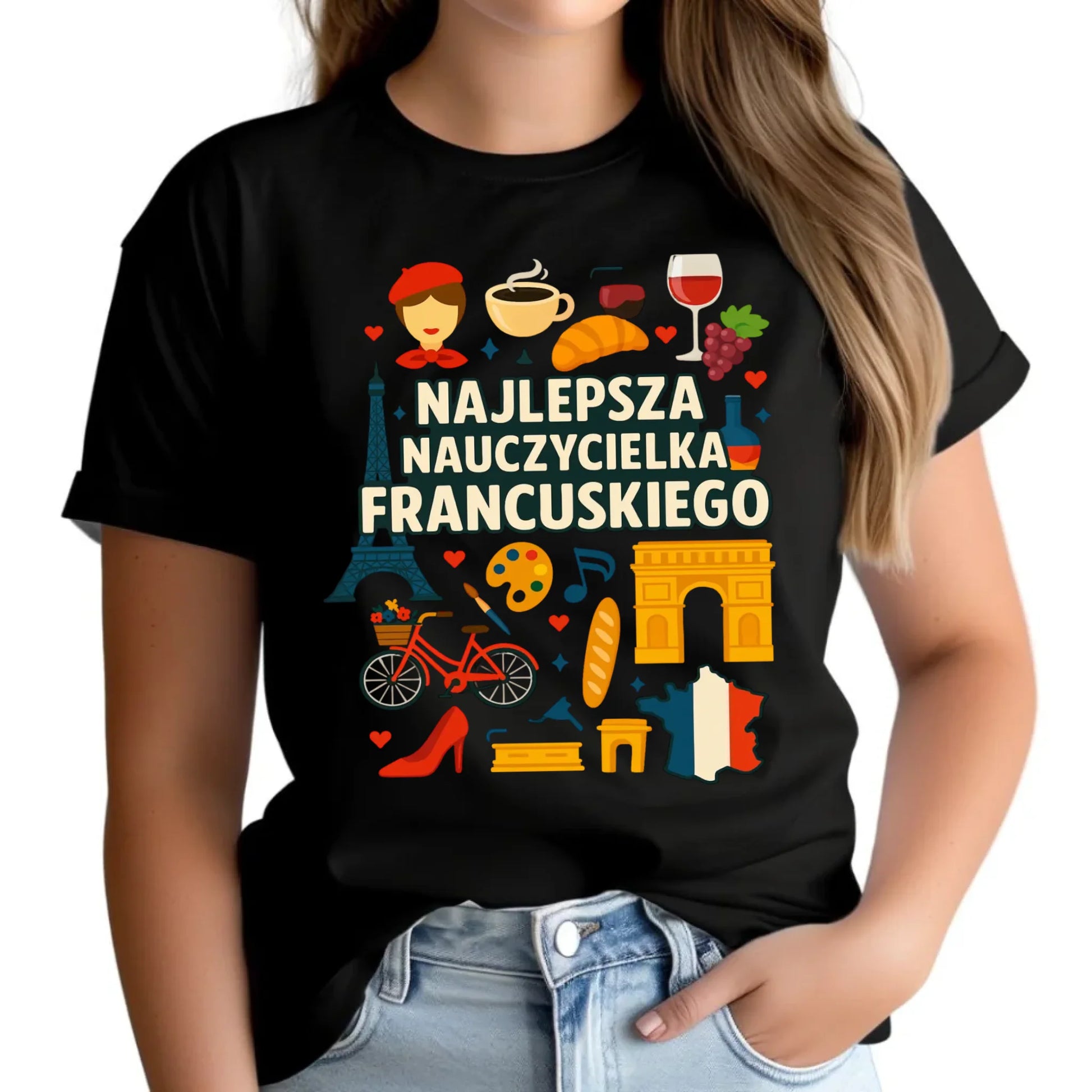 Koszulka damska dla nauczycielki - Najlepsza nauczycielka francuskiego N58 - StoryCups.pl