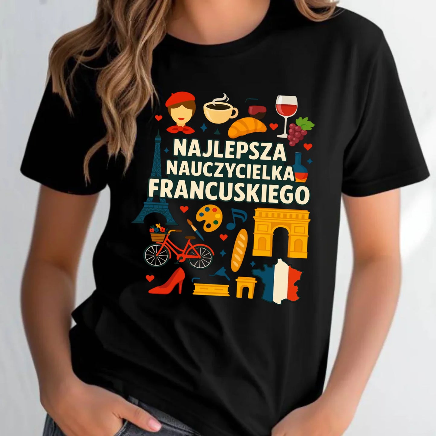 Koszulka damska dla nauczycielki - Najlepsza nauczycielka francuskiego N58 - StoryCups.pl