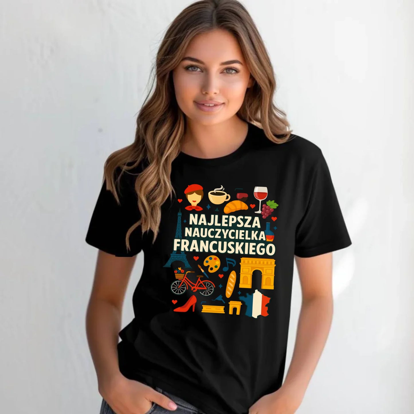 Koszulka damska dla nauczycielki - Najlepsza nauczycielka francuskiego N58 - StoryCups.pl