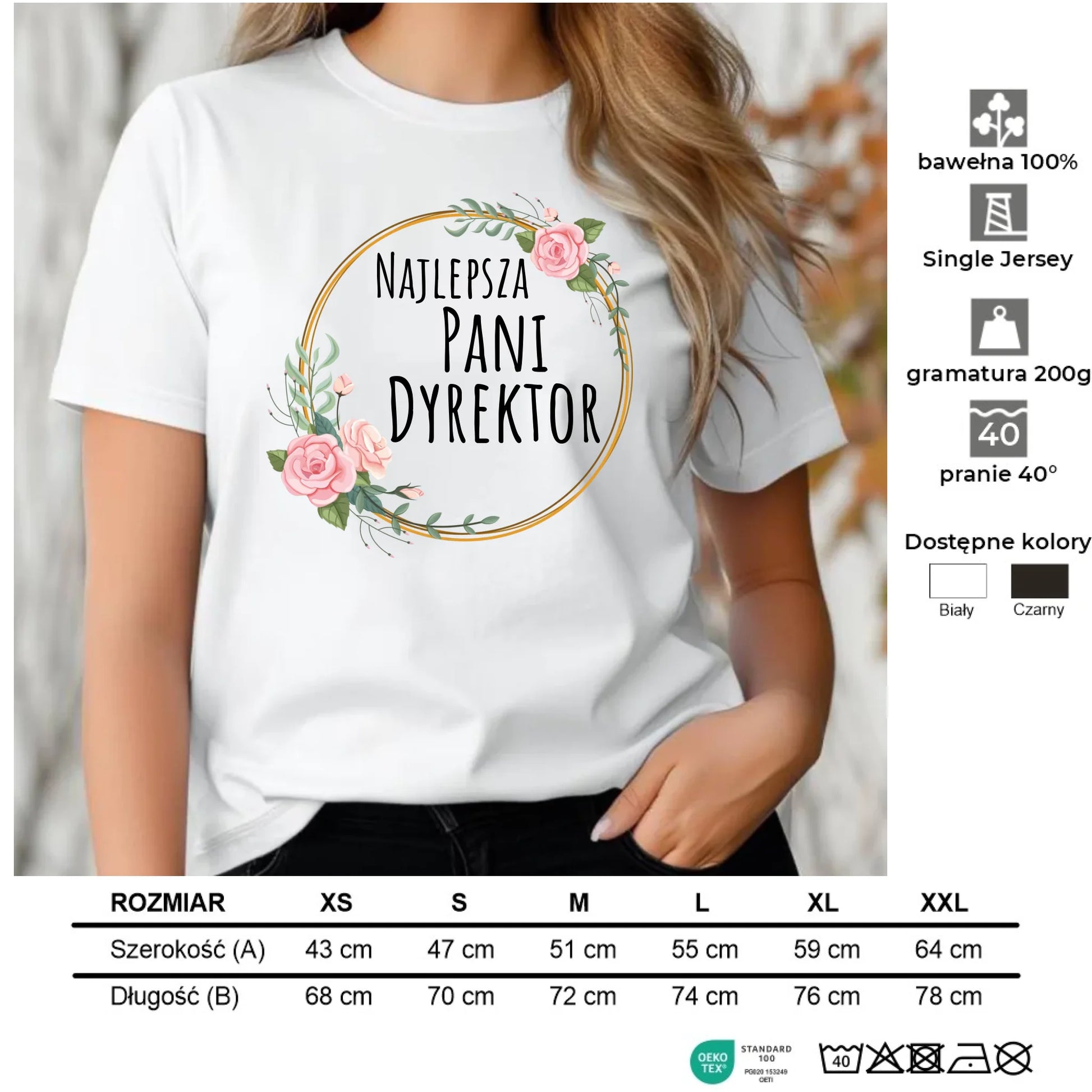 Koszulka damska dla dyrektorki szkoły - Najlepsza Pani Dyrektor N77 - StoryCups.pl