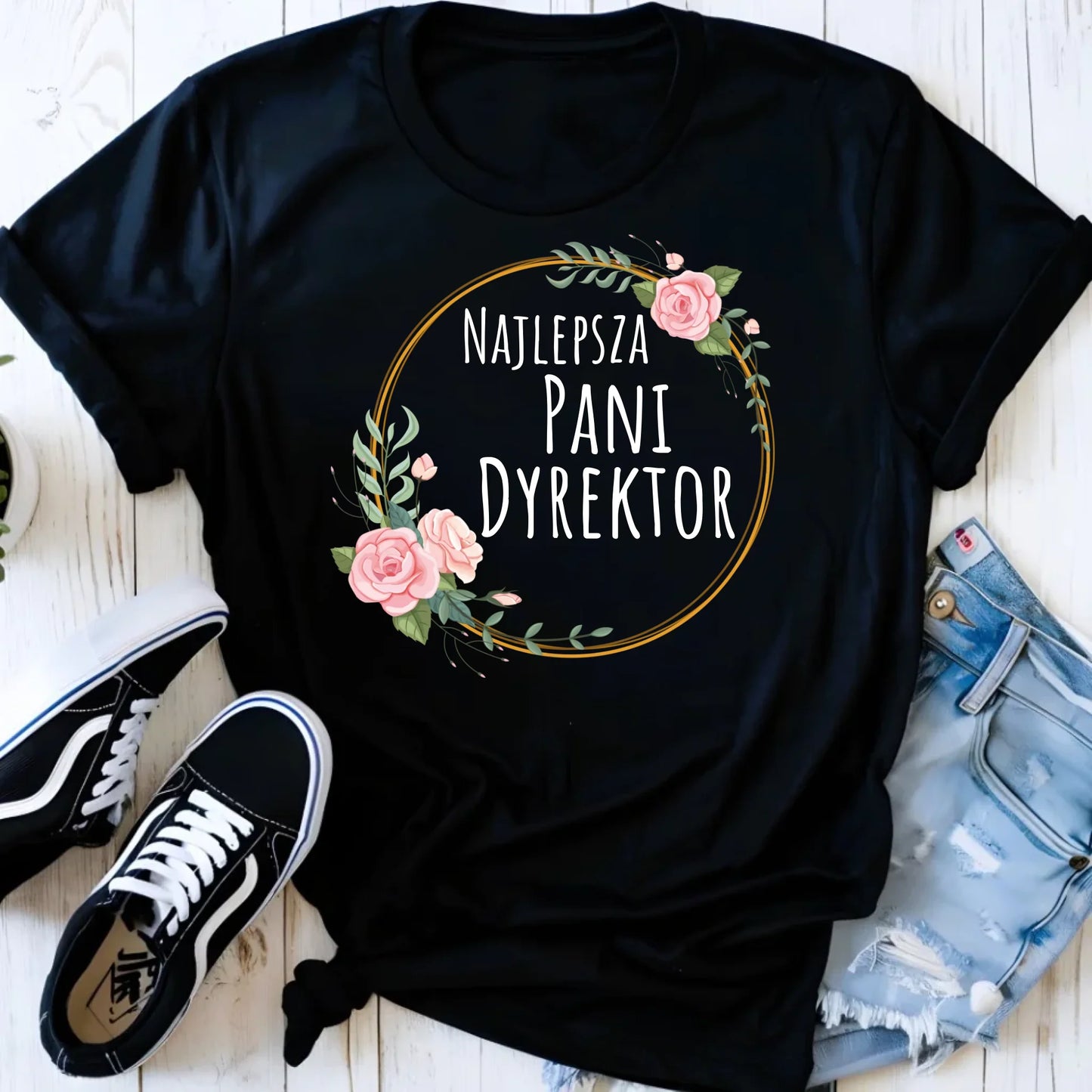 Koszulka damska dla dyrektorki szkoły - Najlepsza Pani Dyrektor N77 - StoryCups.pl