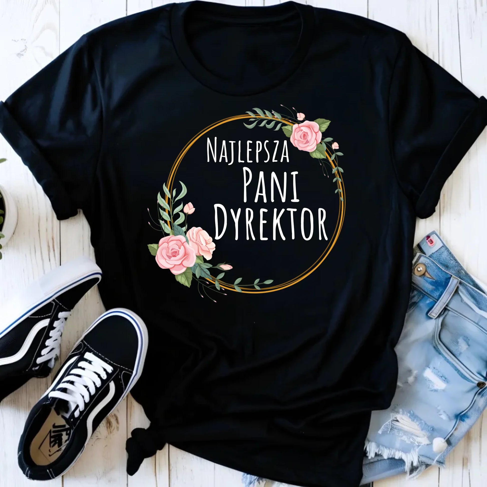Koszulka damska dla dyrektorki szkoły - Najlepsza Pani Dyrektor N77 - StoryCups.pl