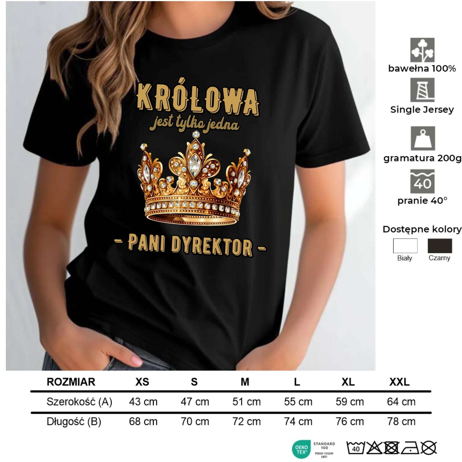 Koszulka damska dla dyrektorki szkoły - Królowa jest tylko jedna N78 - StoryCups.pl