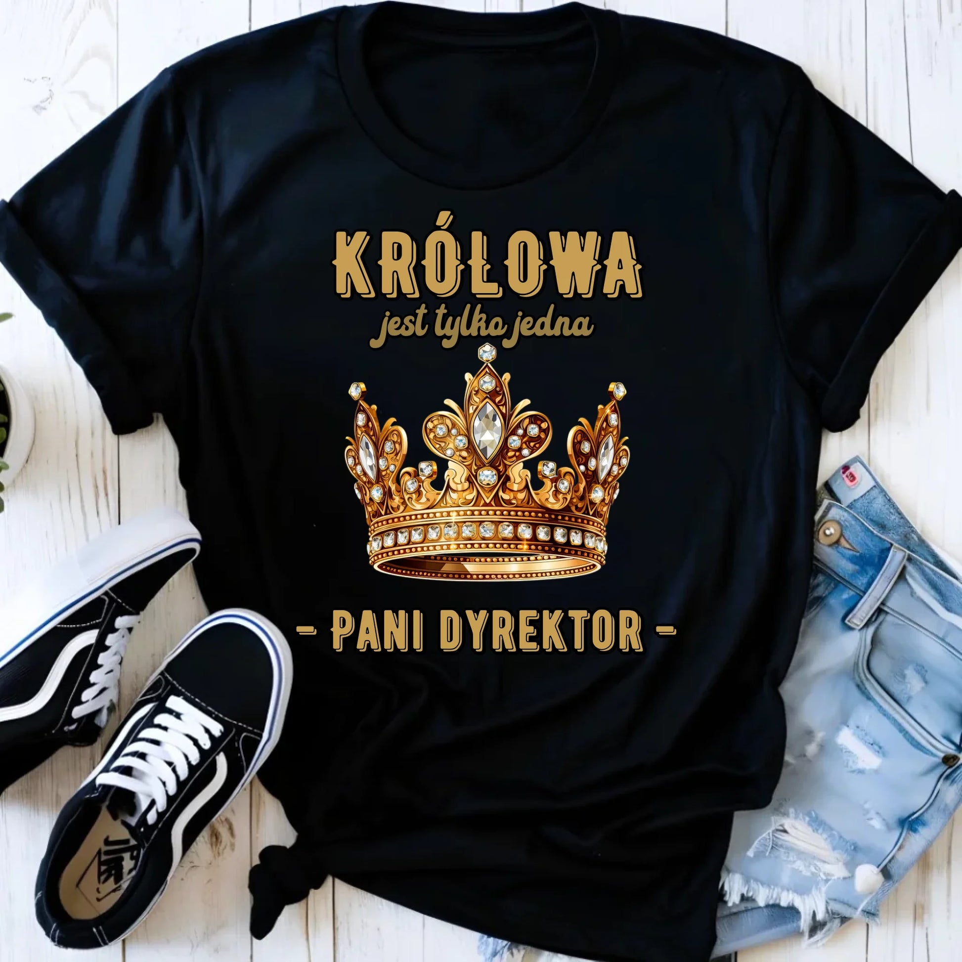 Koszulka damska dla dyrektorki szkoły - Królowa jest tylko jedna N78 - StoryCups.pl