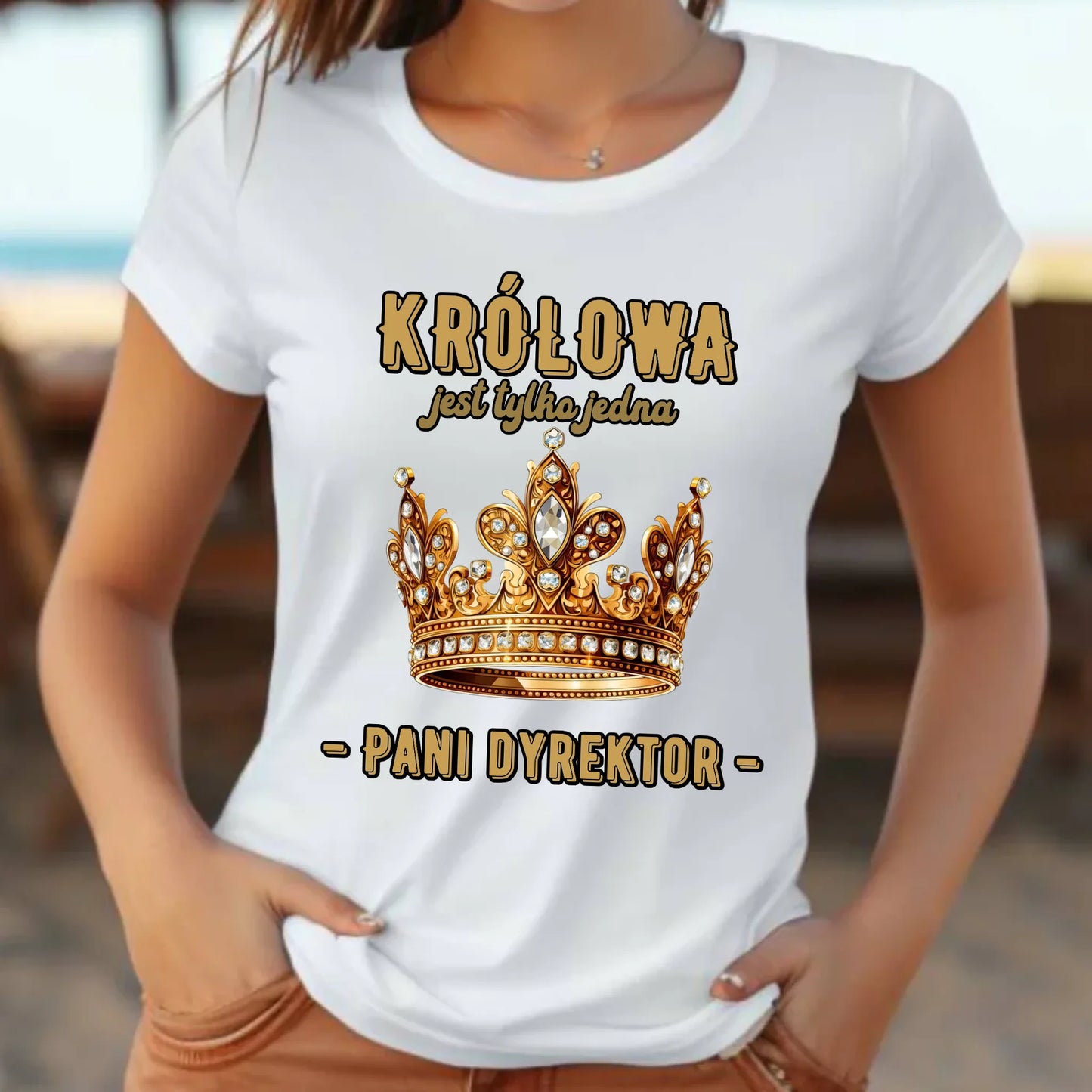 Koszulka damska dla dyrektorki szkoły - Królowa jest tylko jedna N78 - StoryCups.pl