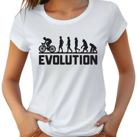 Koszulka damska z rowerem - Ewolucja rowerzysty HR04 - StoryCups.pl