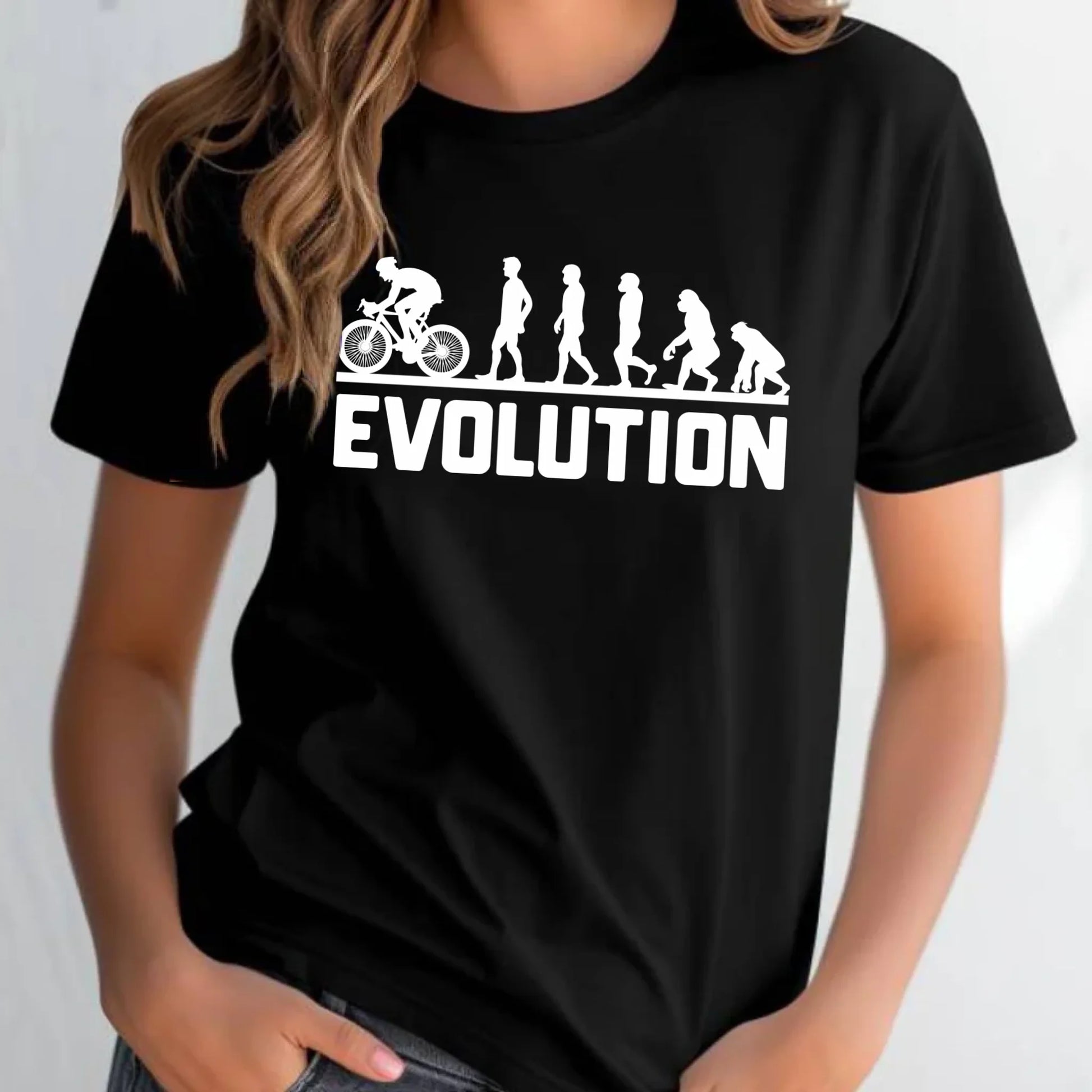 Koszulka damska z rowerem - Ewolucja rowerzysty HR04 - StoryCups.pl
