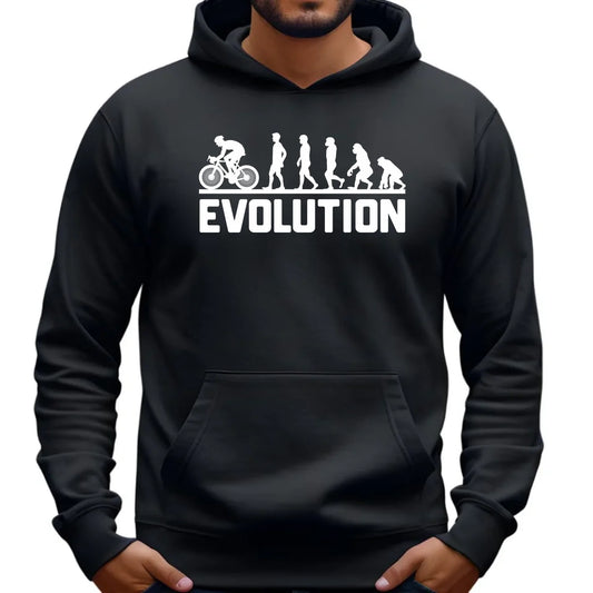 Bluza męska z kapturem na rower - Ewolucja rowerzysty HR04 - StoryCups.pl