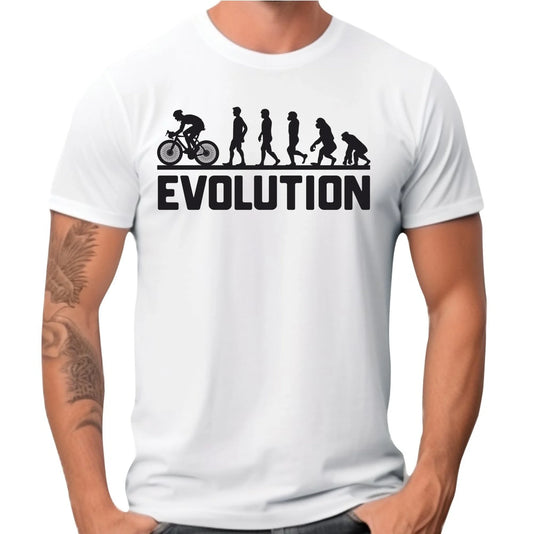 Koszulka męska z rowerem z rowerem - Ewolucja rowerzysty HR04 - StoryCups.pl