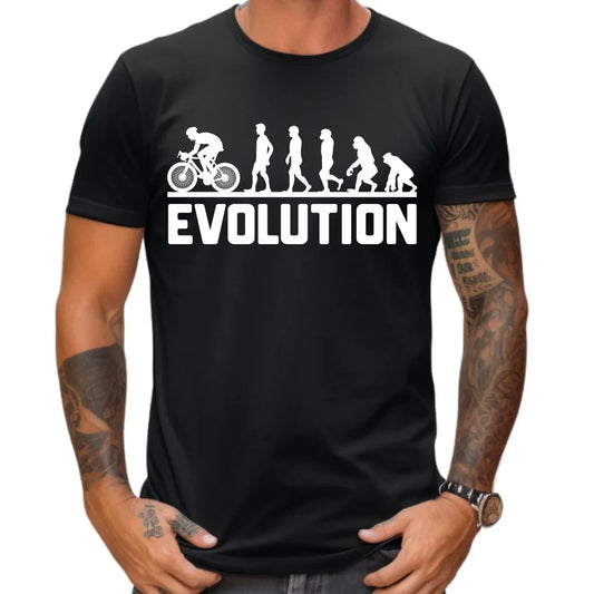 Koszulka męska z rowerem z rowerem - Ewolucja rowerzysty HR04 - StoryCups.pl