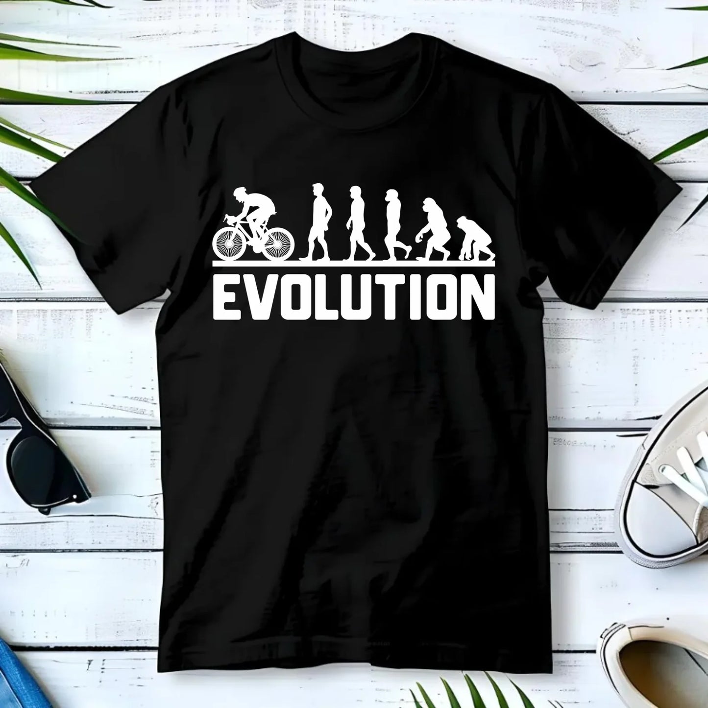 Koszulka męska z rowerem z rowerem - Ewolucja rowerzysty HR04 - StoryCups.pl