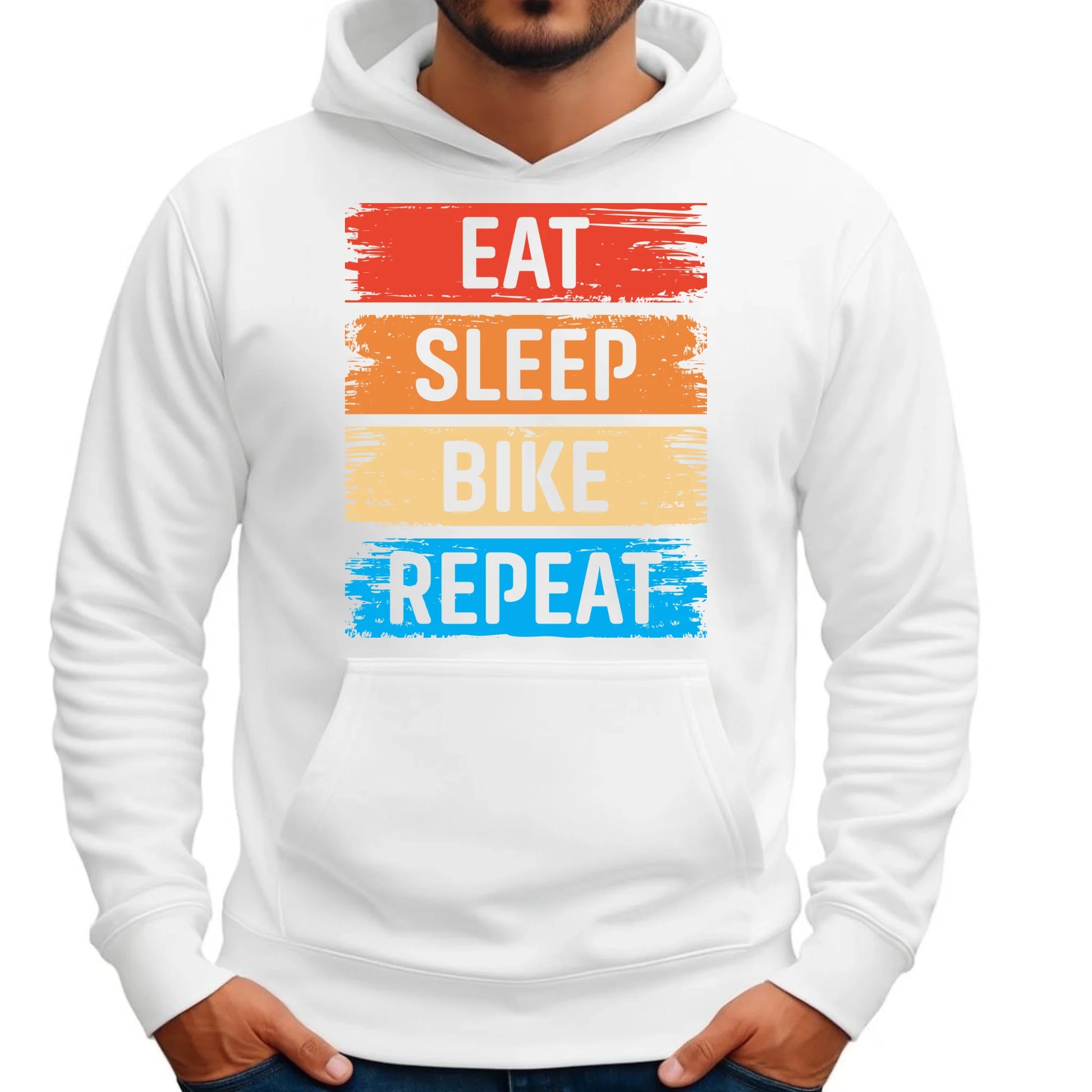 Bluza męska z kapturem na rower - Eat sleep bike repeat HR03 - StoryCups.pl