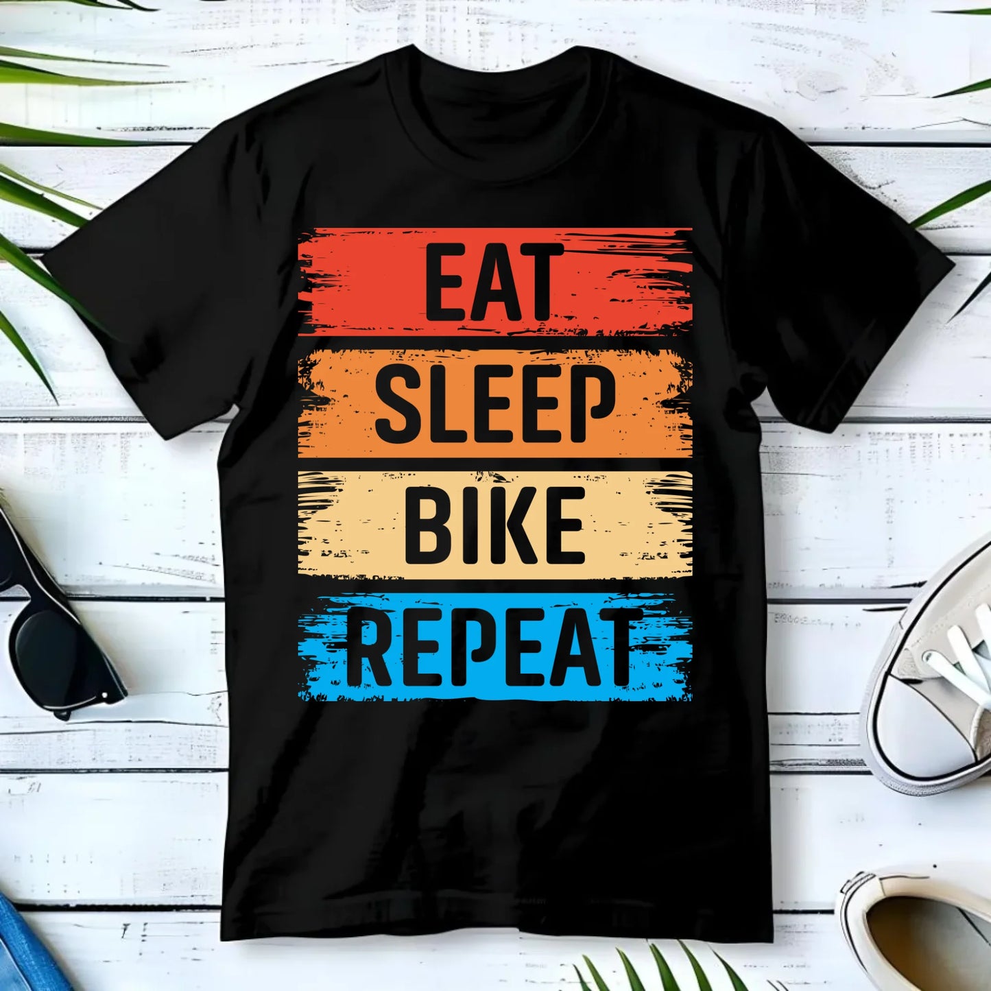 Koszulka męska na rower - Eat sleep bike repeat HR03 - StoryCups.pl
