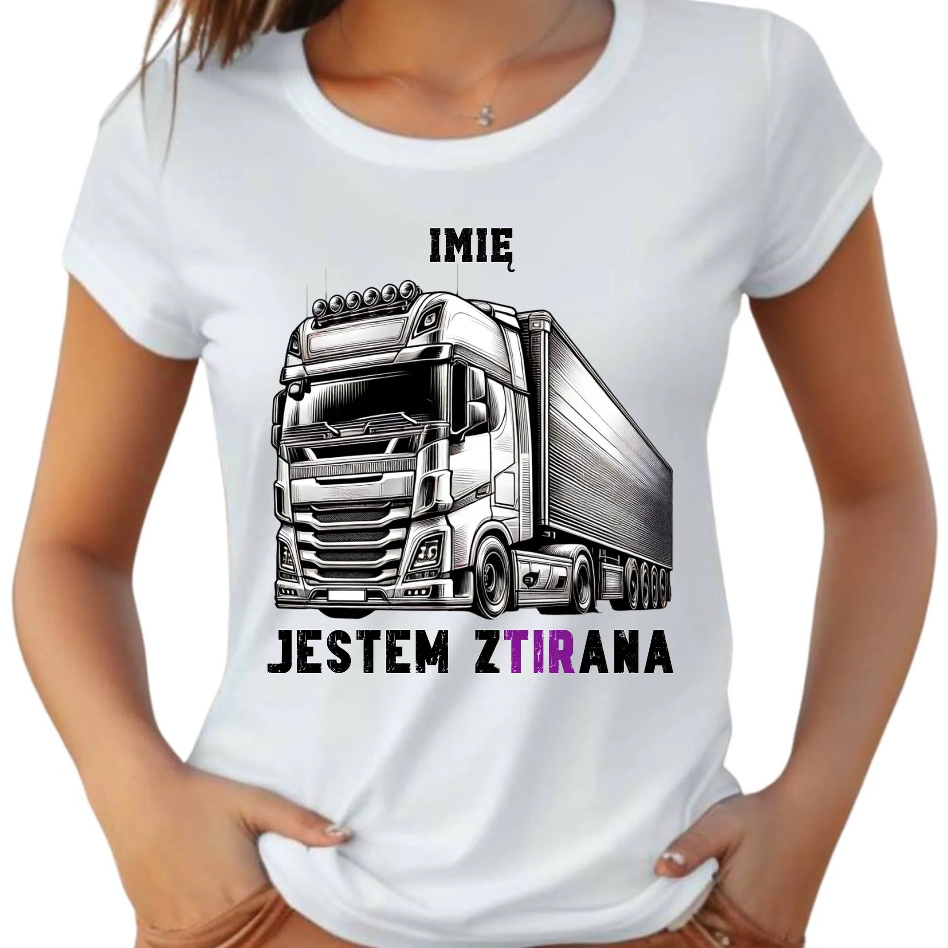 Koszulka damska dla kierowcy tira - Jestem zTIRana - personalizowana ZKT02 - StoryCups.pl