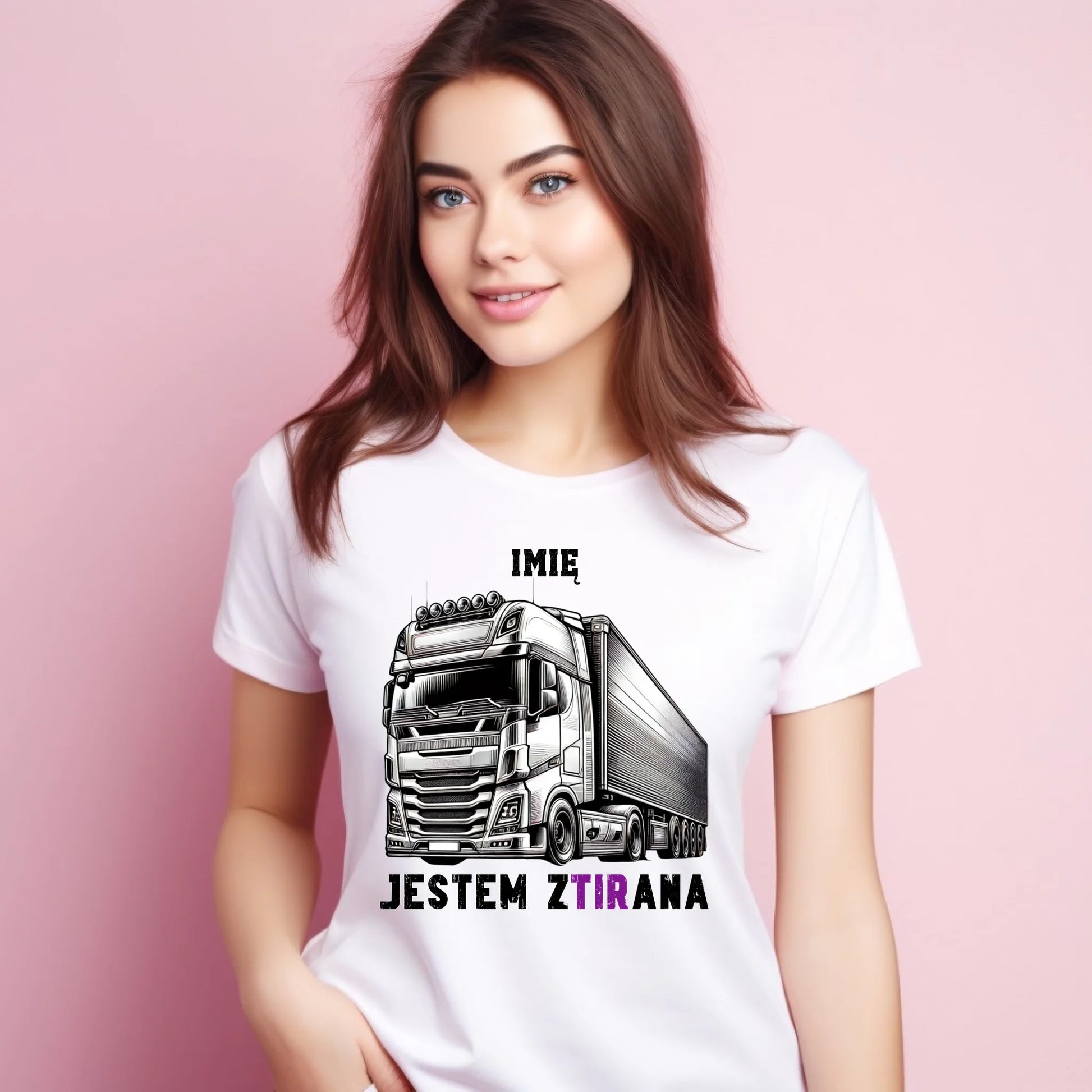Koszulka damska dla kierowcy tira - Jestem zTIRana - personalizowana ZKT02 - StoryCups.pl