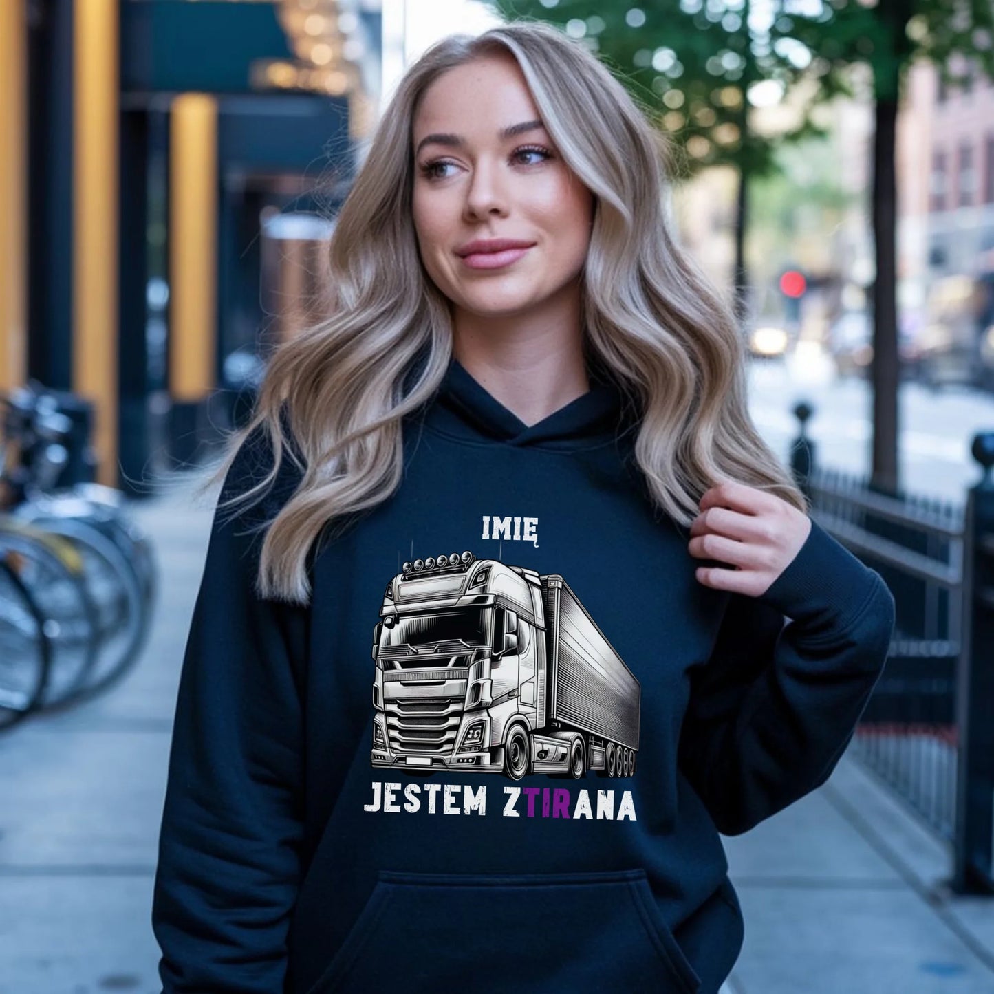 Bluza damska z kapturem dla kierowcy tira - Jestem zTIRana - personalizowana ZKT02 - StoryCups.pl