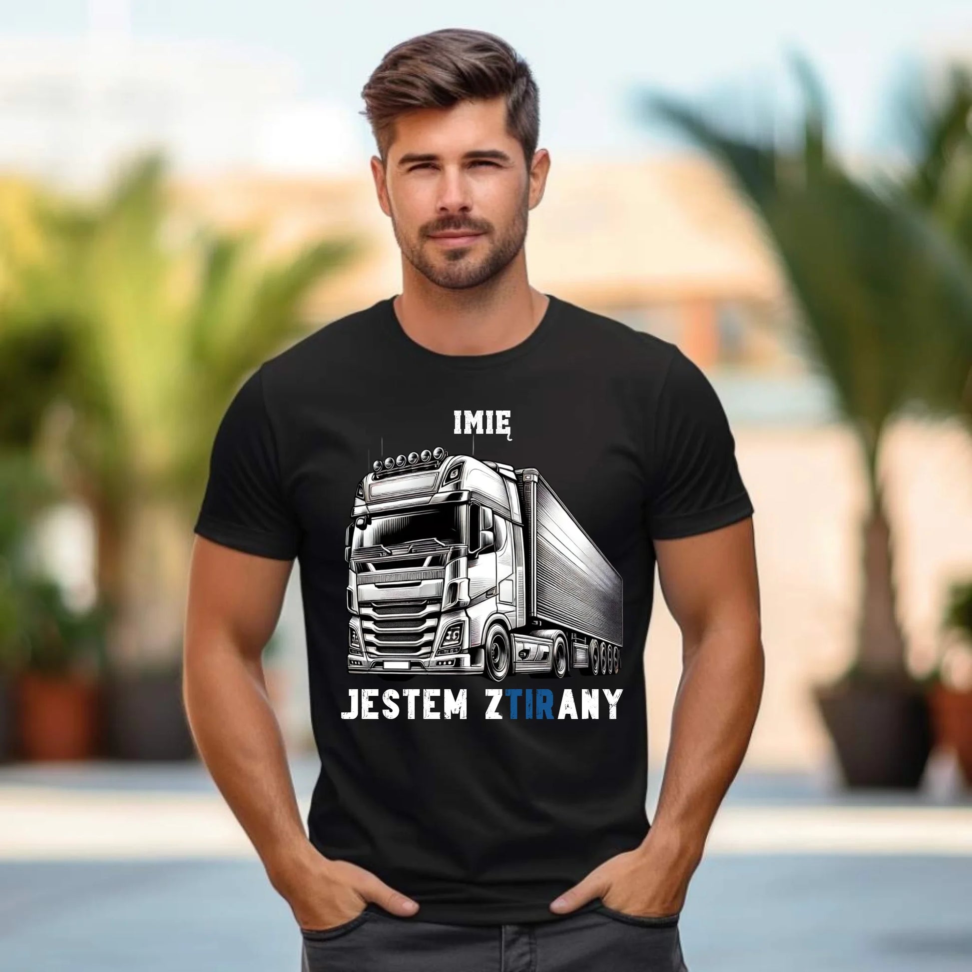 Koszulka męska dla kierowcy tira - Jestem zTIRany - personalizowana ZKT01 - StoryCups.pl