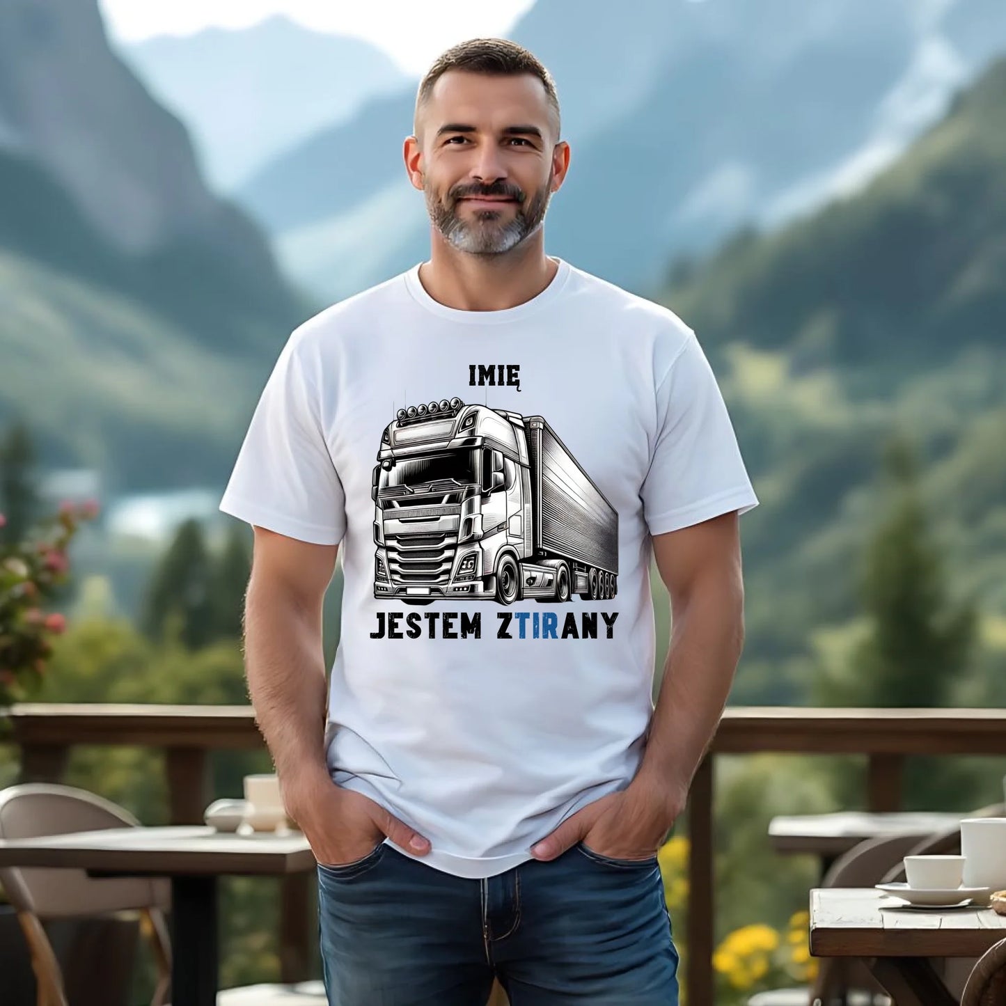 Koszulka męska dla kierowcy tira - Jestem zTIRany - personalizowana ZKT01 - StoryCups.pl