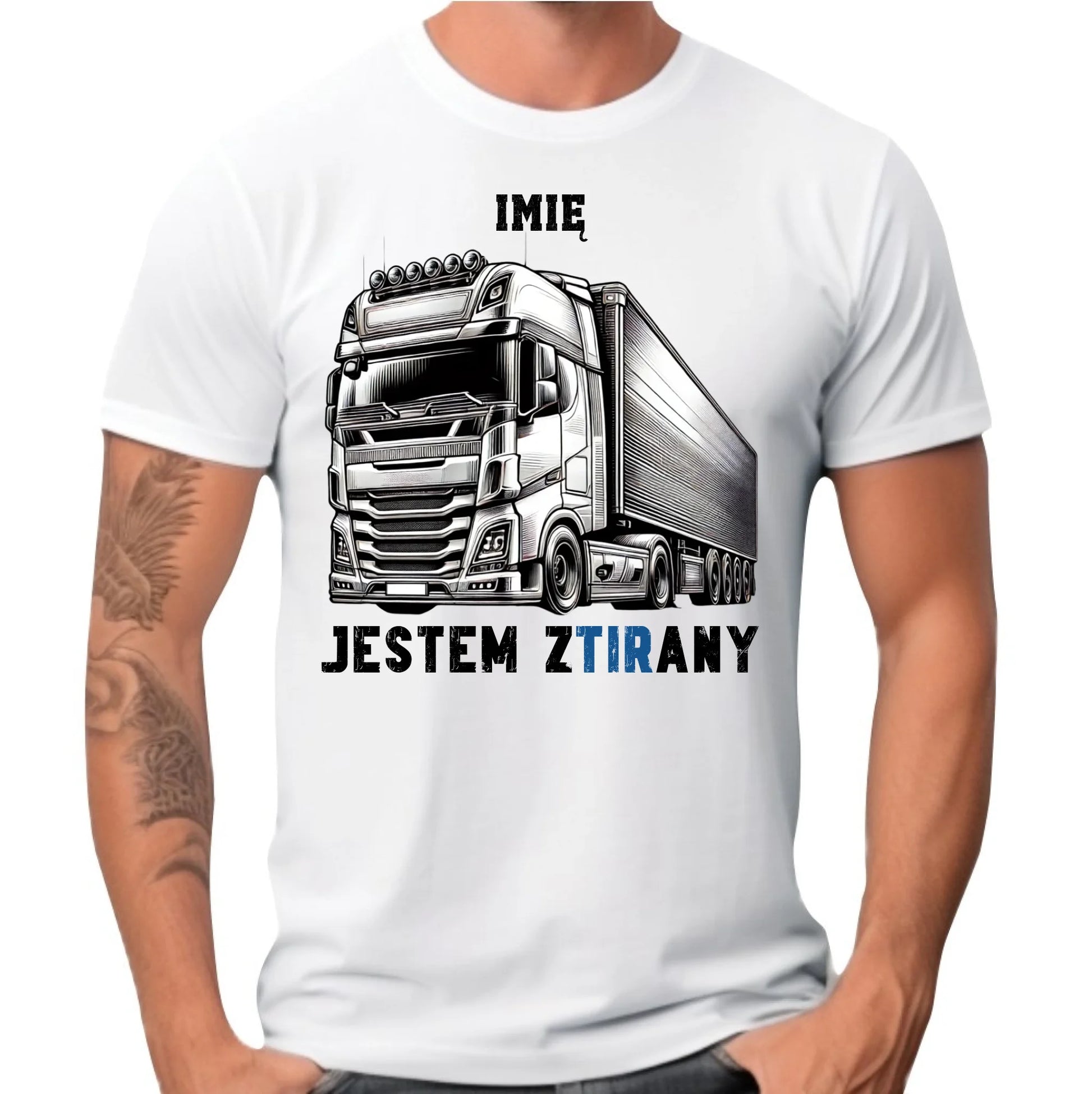 Koszulka męska dla kierowcy tira - Jestem zTIRany - personalizowana ZKT01 - StoryCups.pl