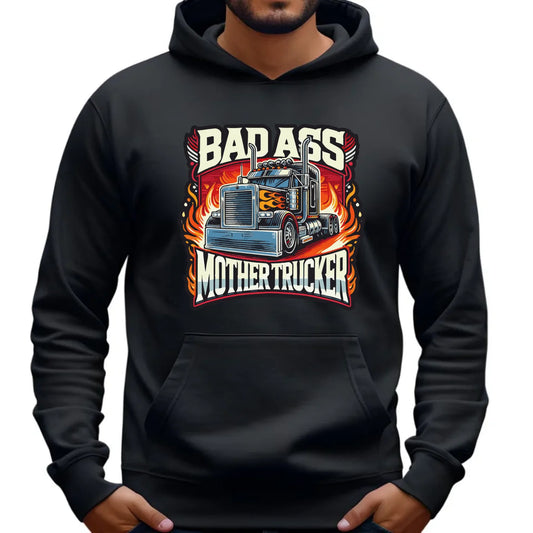 Bluza męska z kapturem dla kierowcy tira - Badass Mother Trucker ZKT04