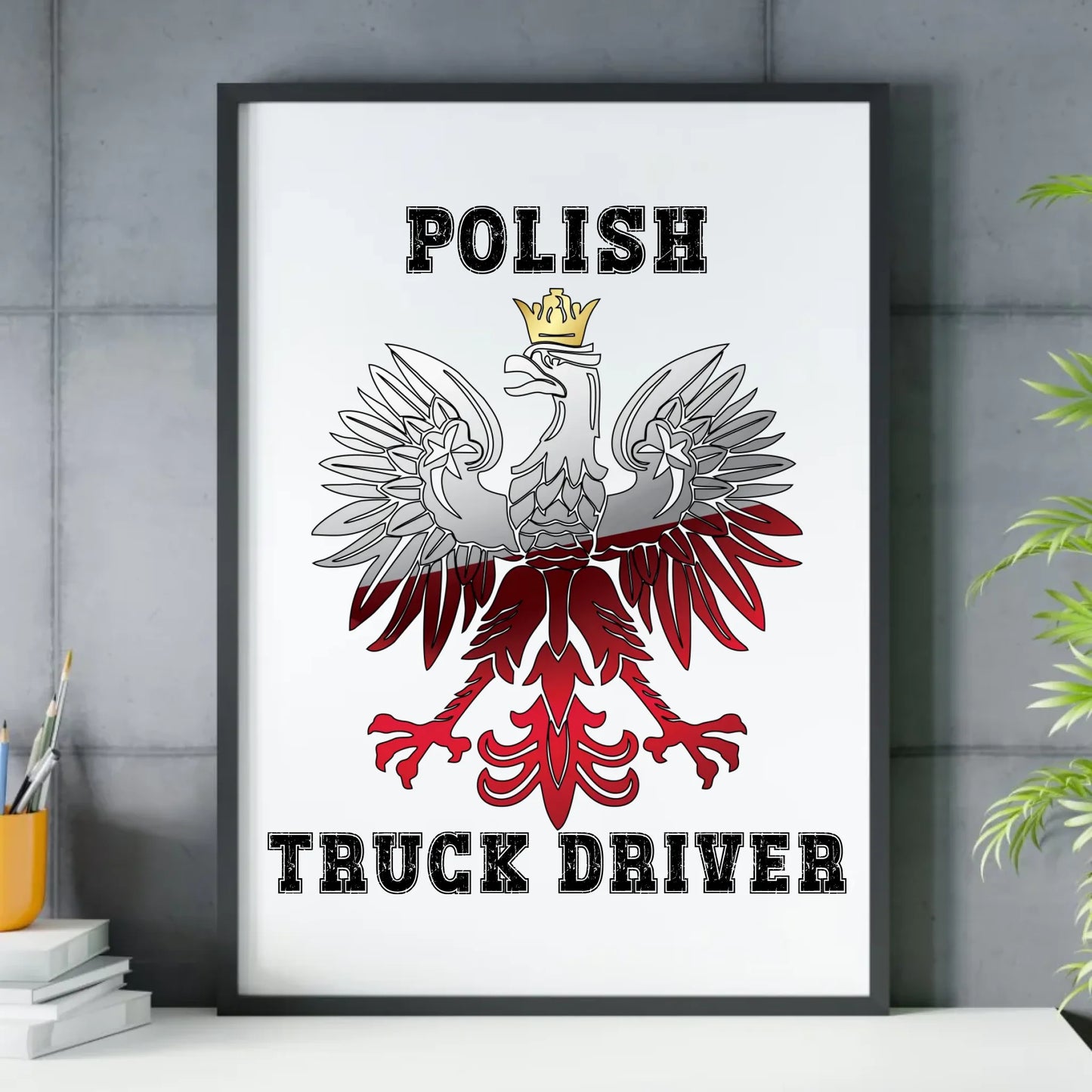 Plakat w ramie dla kierowcy ciężarówki - Polish Truck Driver ZKT06 - StoryCups.pl