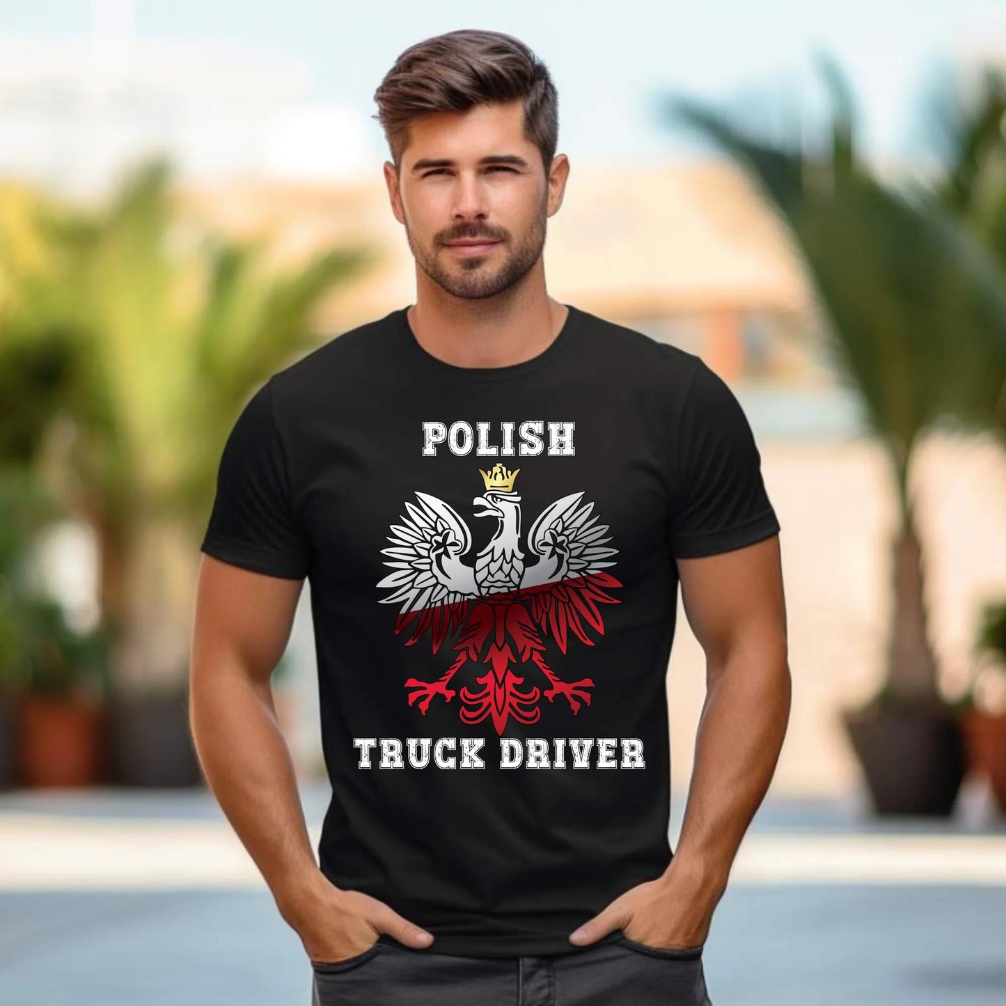 Koszulka męska dla kierowcy ciężarówki - Polish Truck Driver ZKT06 - StoryCups.pl