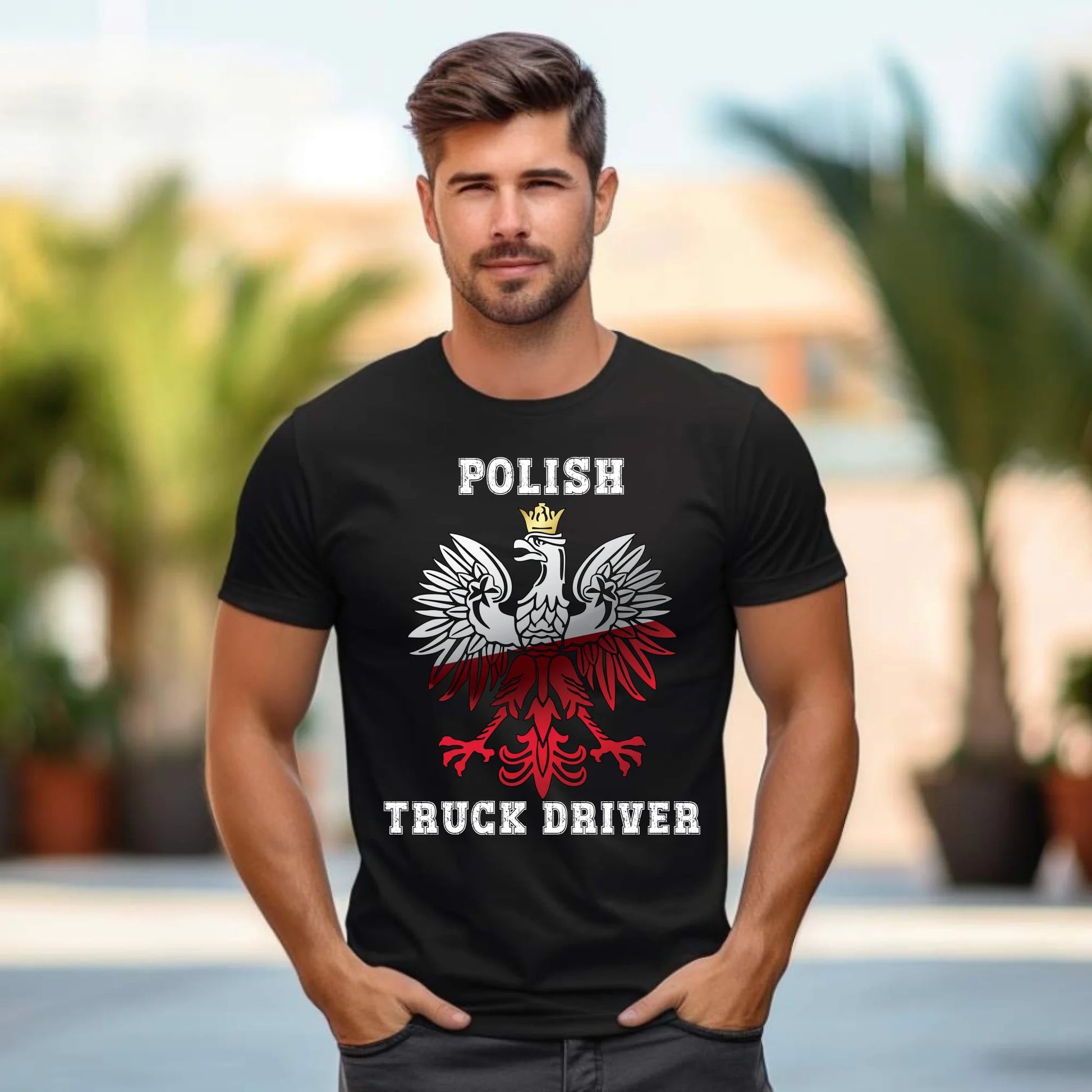 Koszulka męska dla kierowcy ciężarówki - Polish Truck Driver ZKT06 - StoryCups.pl