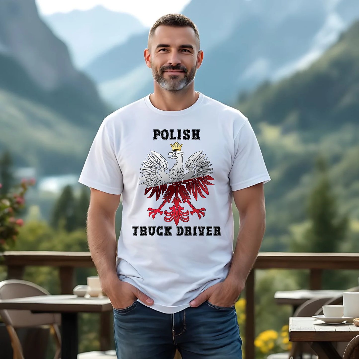 Koszulka męska dla kierowcy ciężarówki - Polish Truck Driver ZKT06 - StoryCups.pl