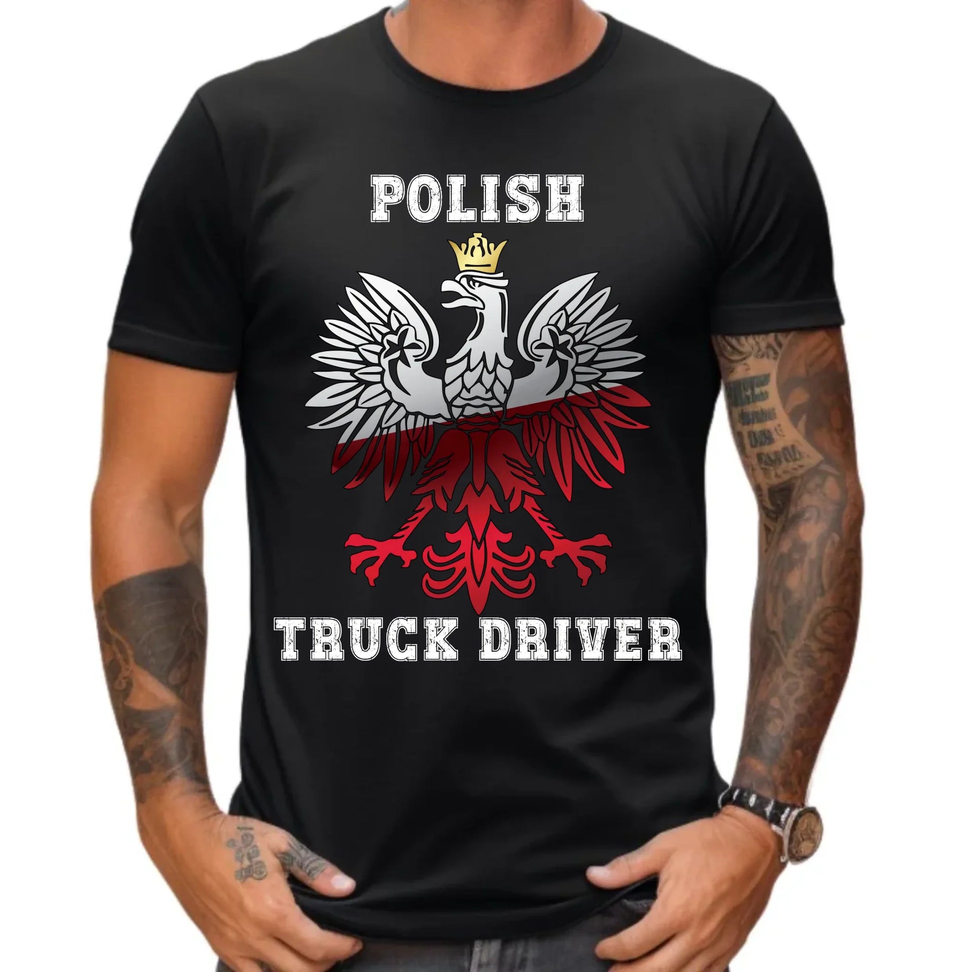 Koszulka męska dla kierowcy ciężarówki - Polish Truck Driver ZKT06 - StoryCups.pl
