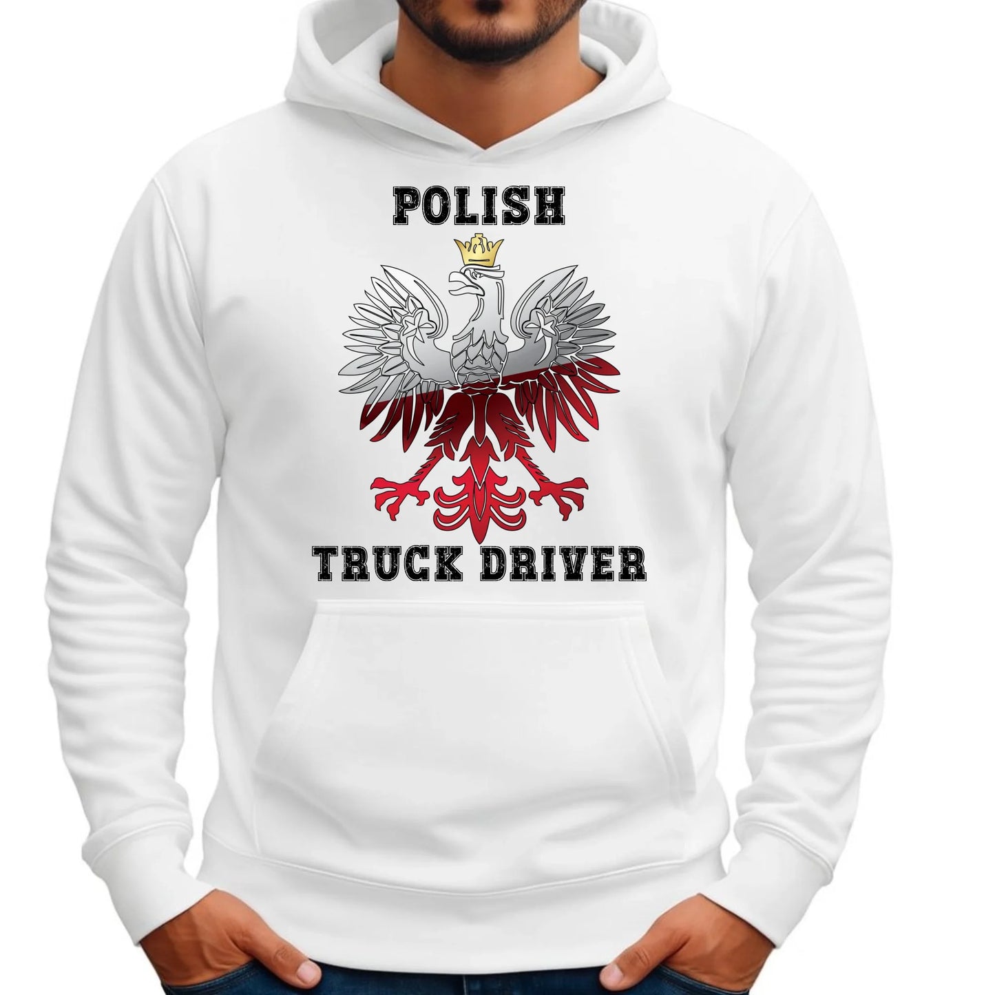 Bluza męska z kapturem dla kierowcy ciężarówki - Polish Truck Driver ZKT06 - StoryCups.pl
