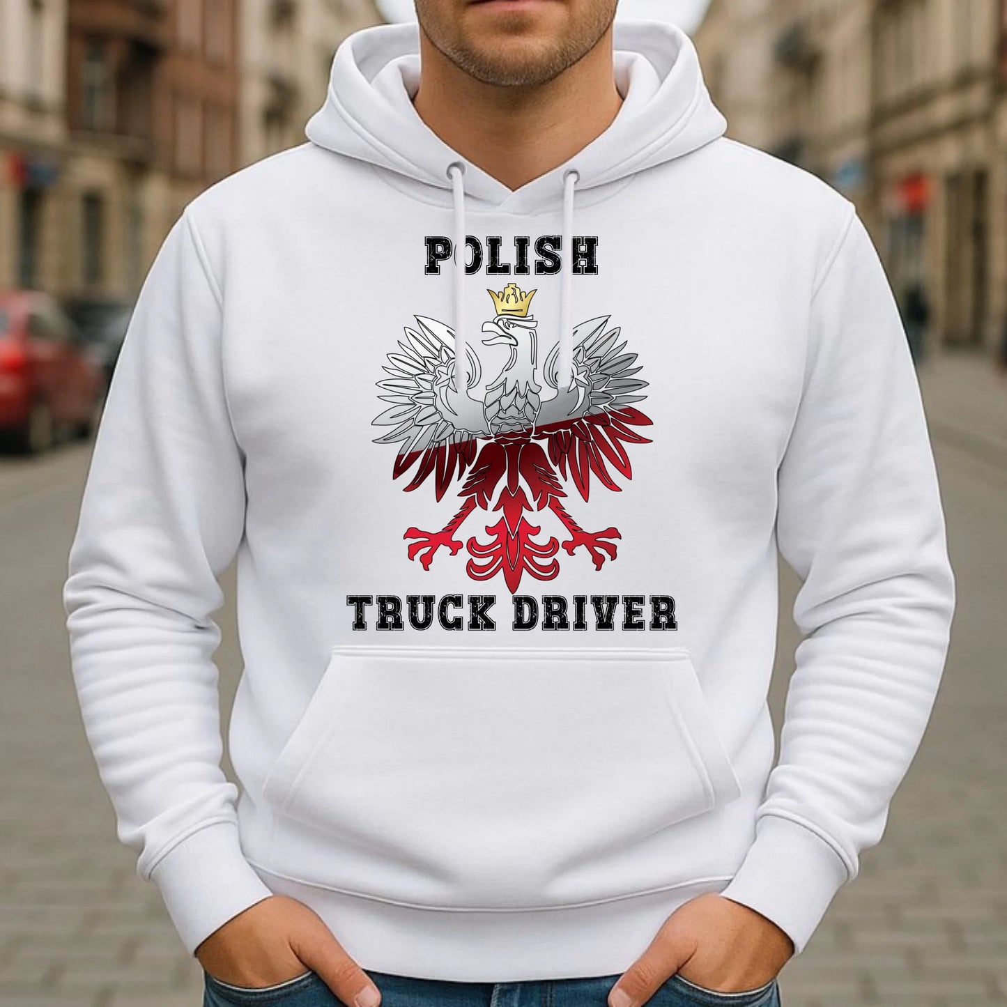 Bluza męska z kapturem dla kierowcy ciężarówki - Polish Truck Driver ZKT06 - StoryCups.pl