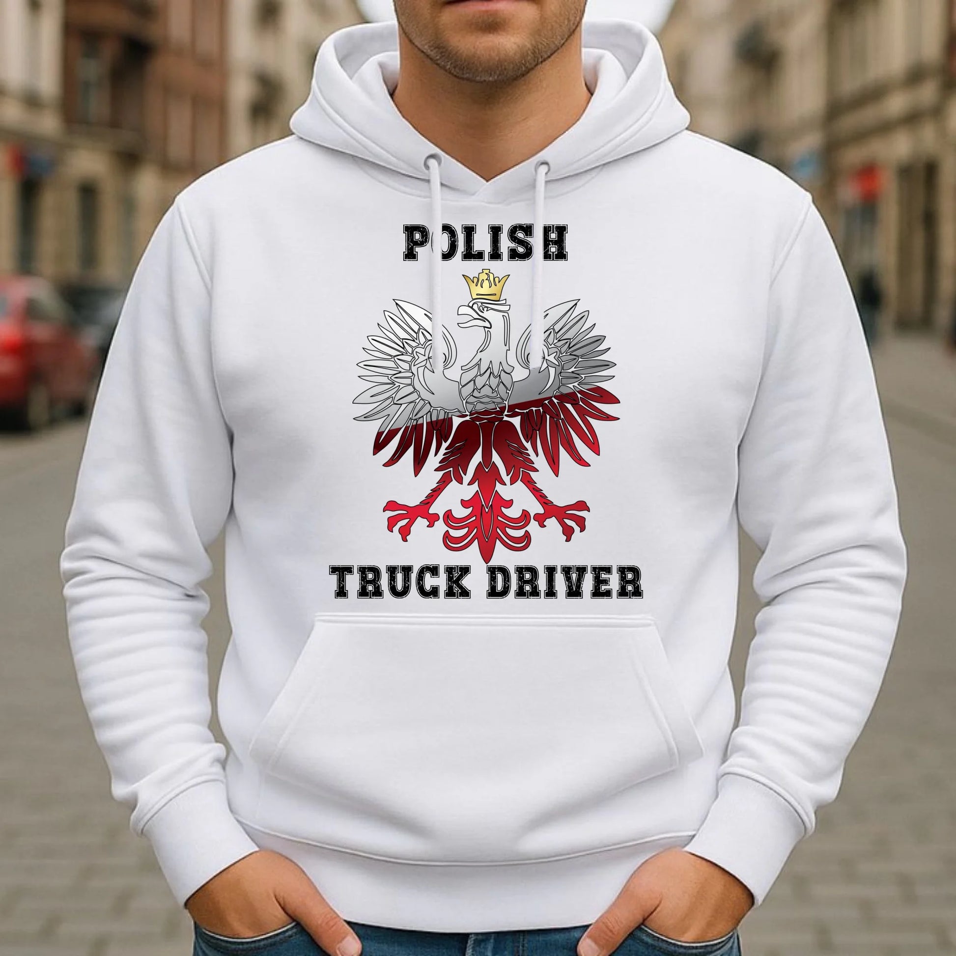 Bluza męska z kapturem dla kierowcy ciężarówki - Polish Truck Driver ZKT06 - StoryCups.pl