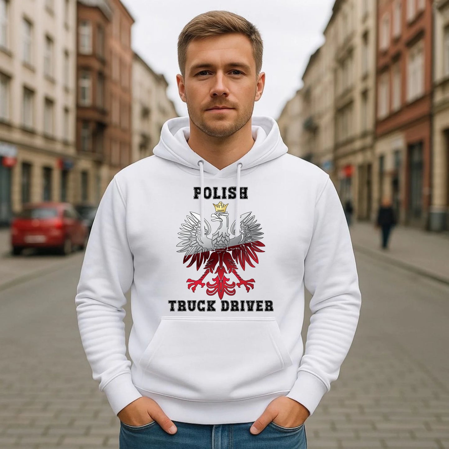 Bluza męska z kapturem dla kierowcy ciężarówki - Polish Truck Driver ZKT06 - StoryCups.pl