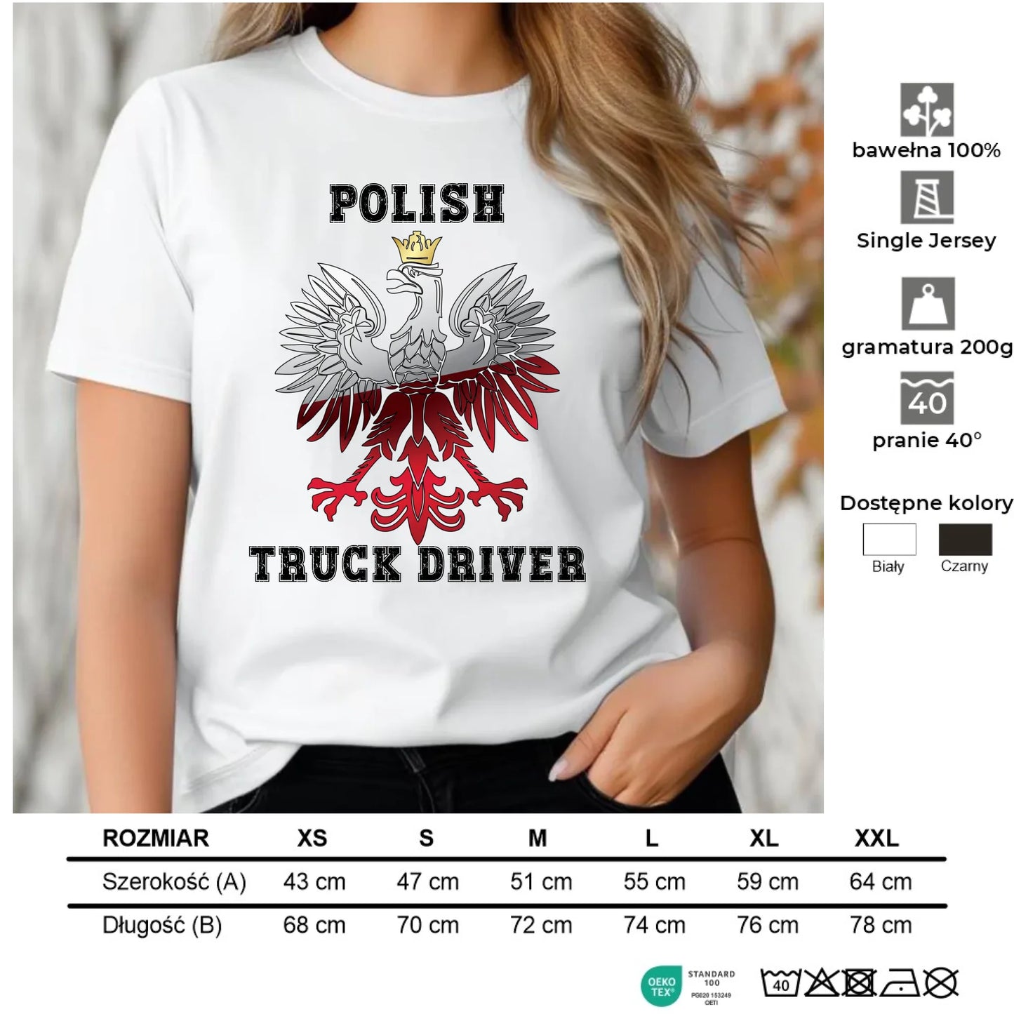 Koszulka damska dla kierowcy ciężarówki - Polish Truck Driver ZKT06 - StoryCups.pl