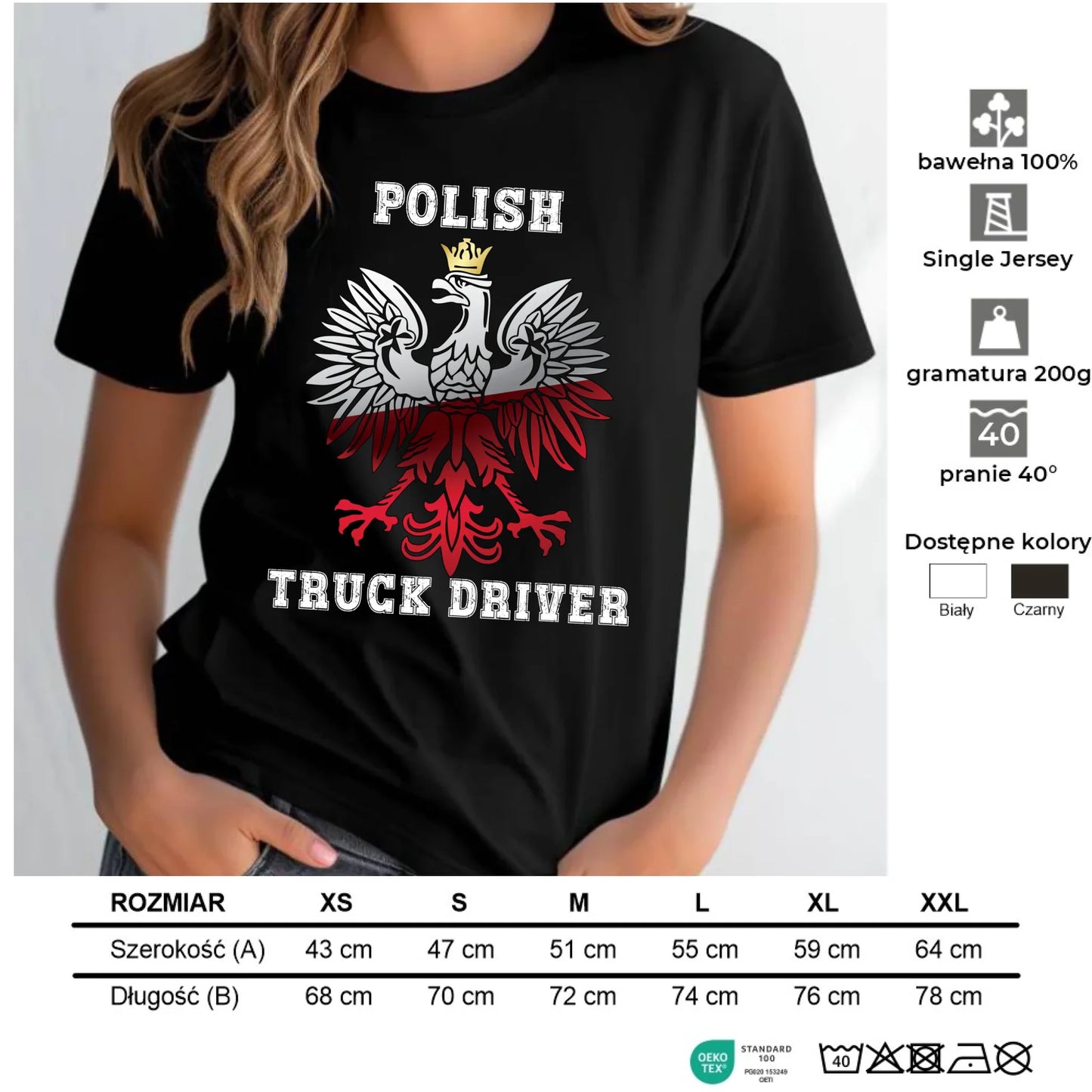 Koszulka damska dla kierowcy ciężarówki - Polish Truck Driver ZKT06 - StoryCups.pl