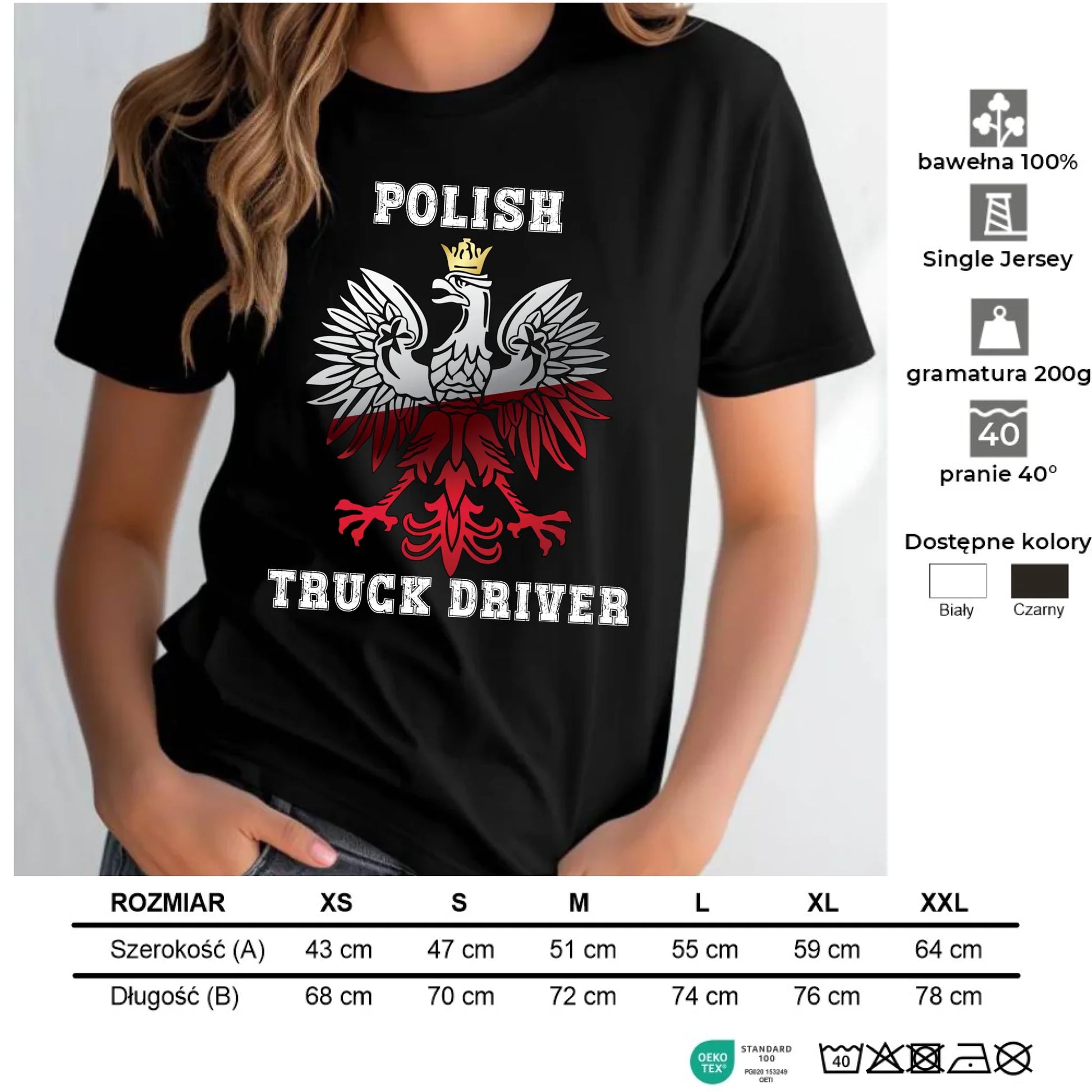 Koszulka damska dla kierowcy ciężarówki - Polish Truck Driver ZKT06 - StoryCups.pl