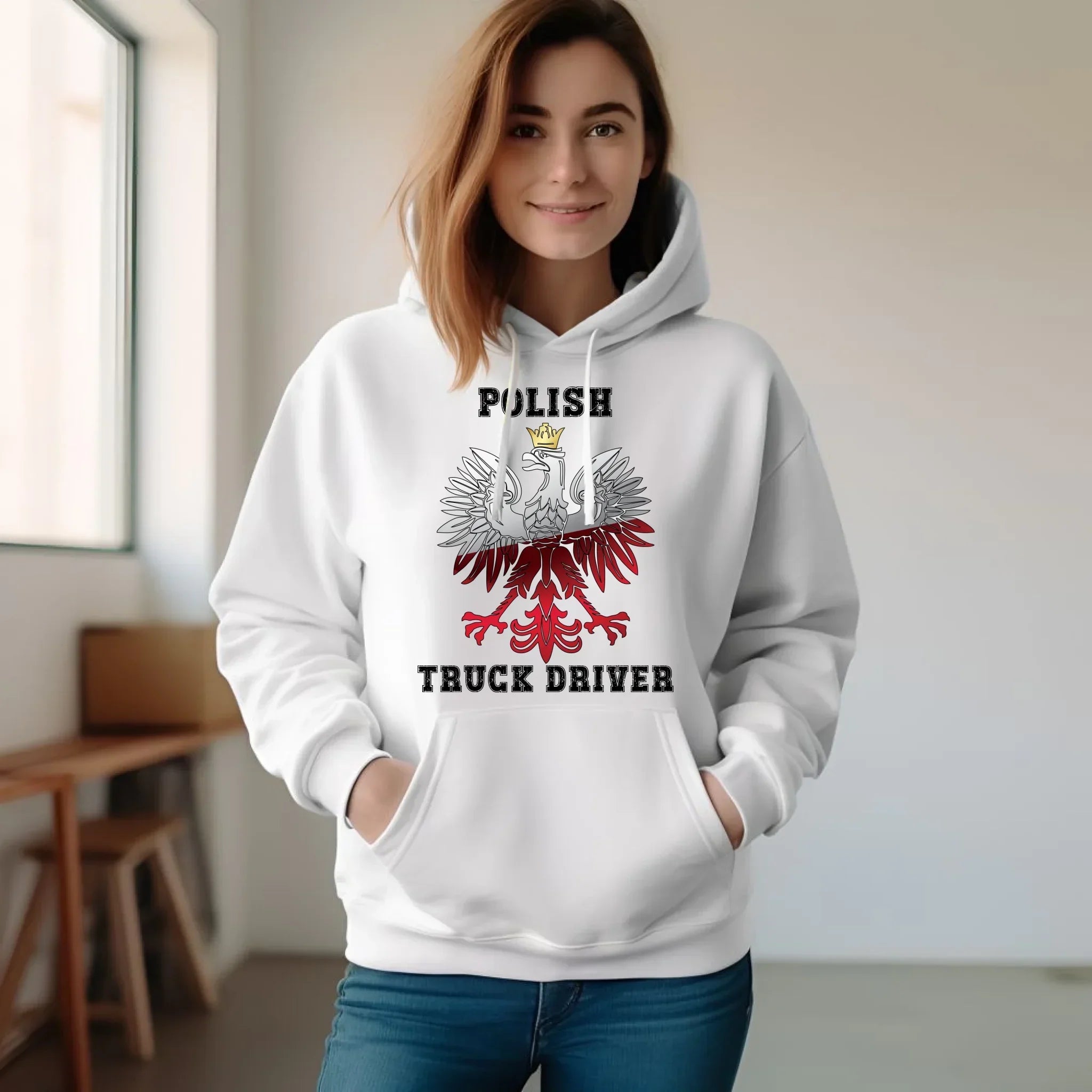 Bluza damska z kapturem dla kierowcy ciężarówki - Polish Truck Driver ZKT06 - StoryCups.pl
