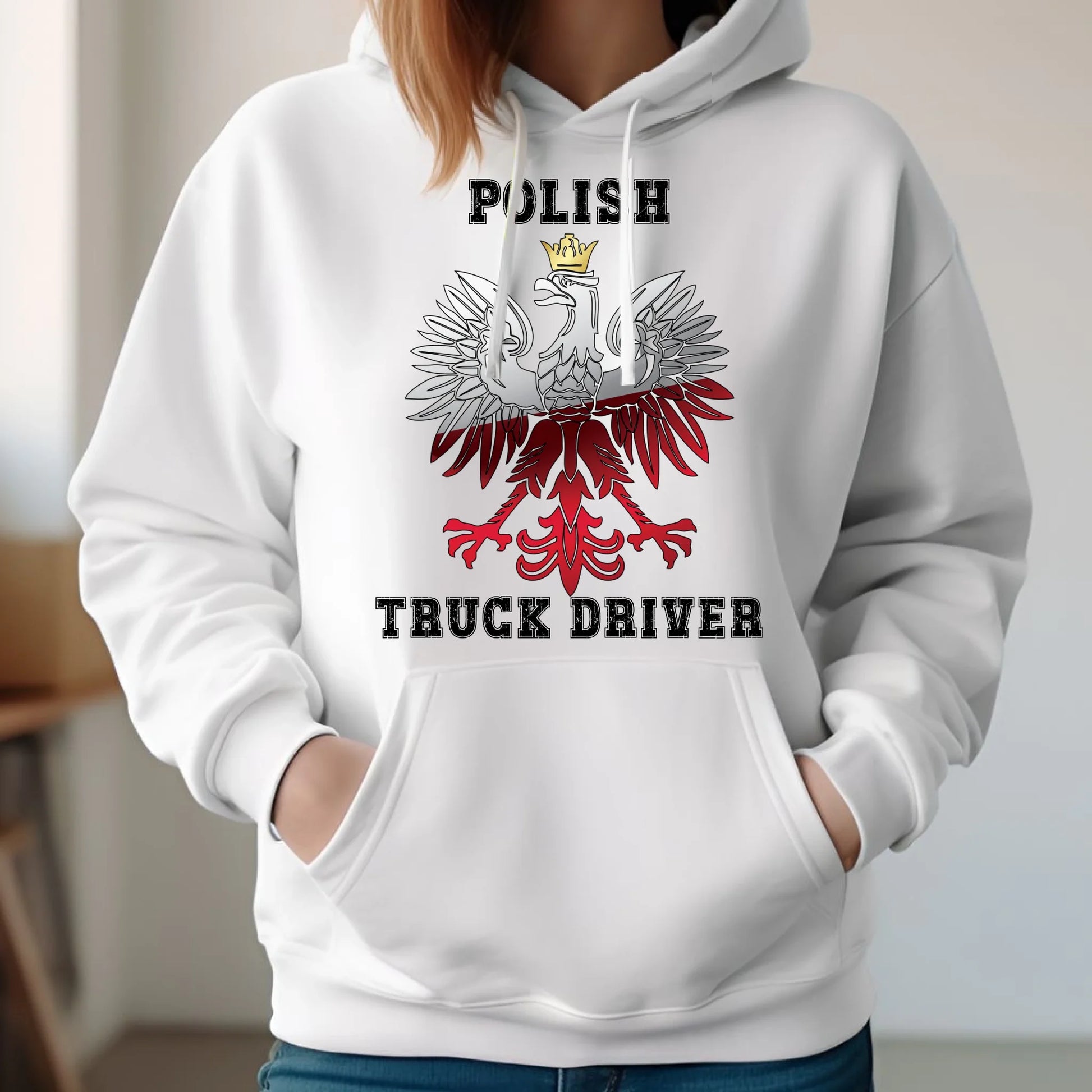 Bluza damska z kapturem dla kierowcy ciężarówki - Polish Truck Driver ZKT06 - StoryCups.pl